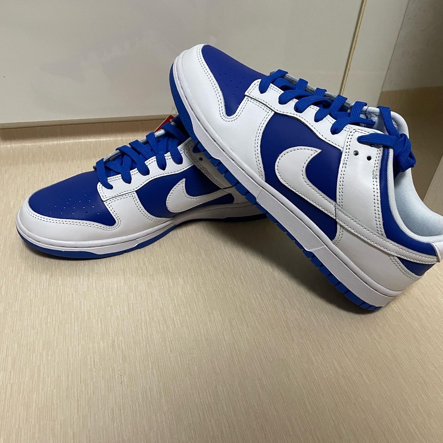Nike Dunk Low Retro Racer Blue and White 착용 스타일 - 1