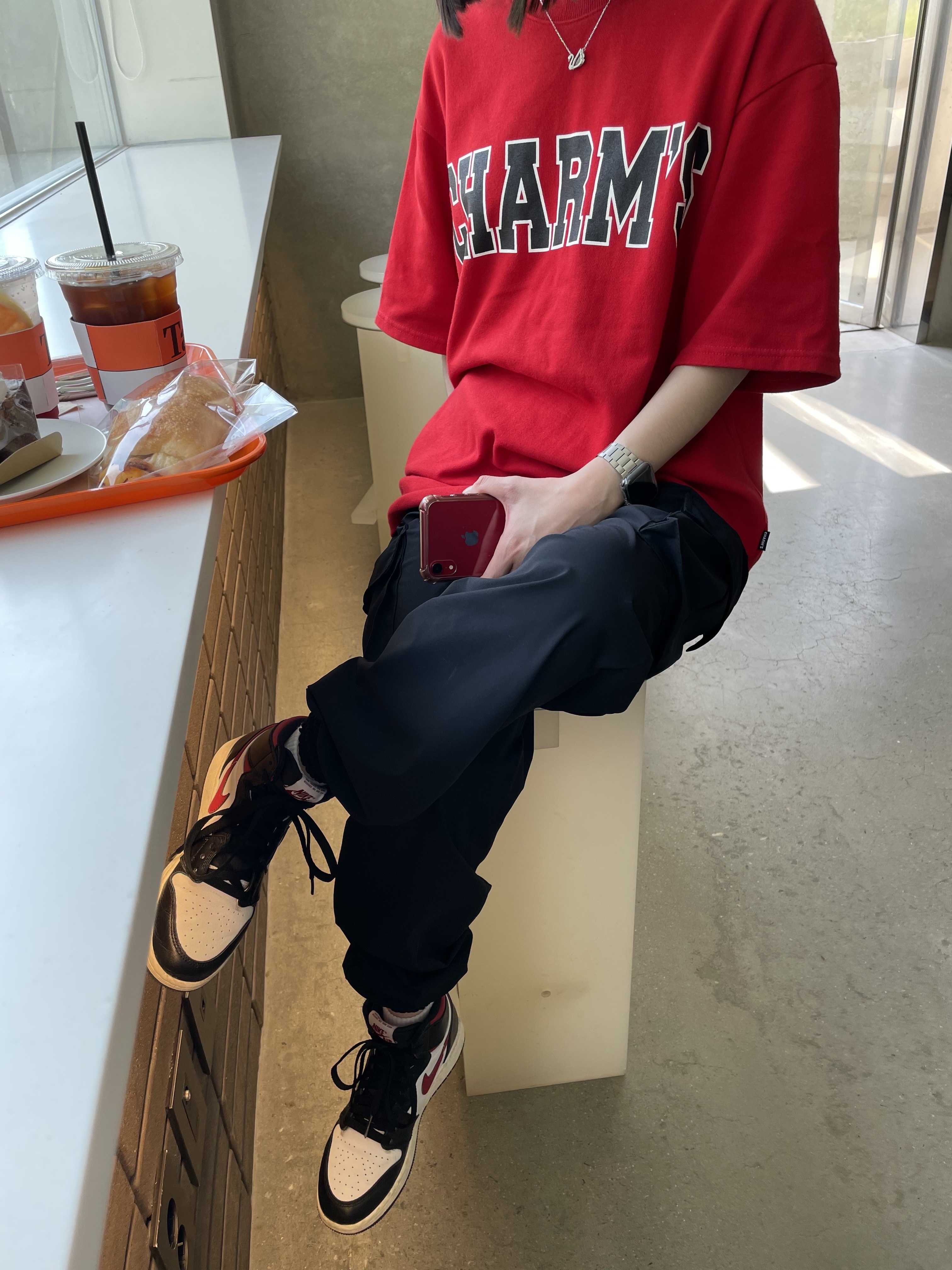 Jordan 1 Retro High OG Gym Red, (GS) Jordan 1 Retro High OG Gym Red 착용 스타일 - 2