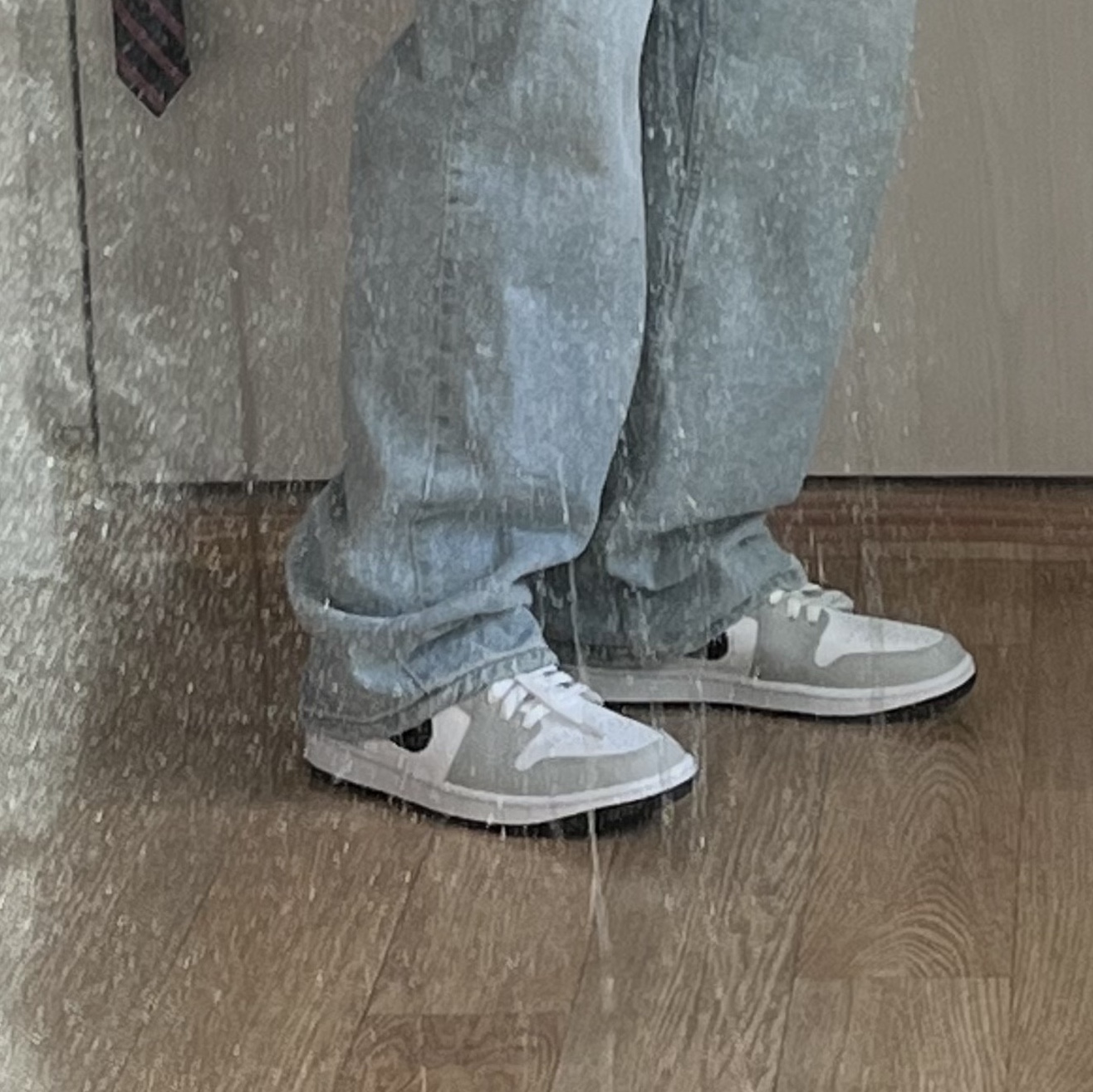 (W) Jordan 1 Mid Grey Fog 착용 스타일 - 3