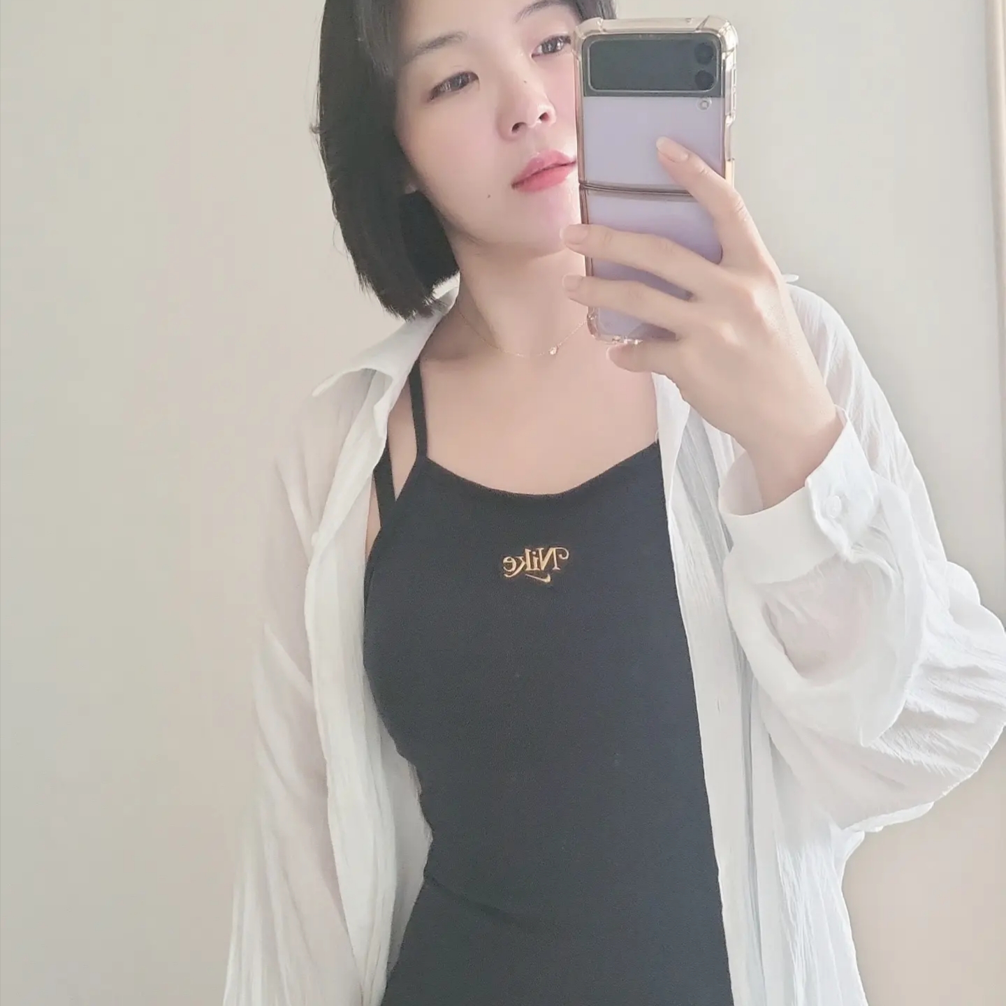 (GS) Jordan 1 Low Black Particle Grey 착용 스타일 - 2