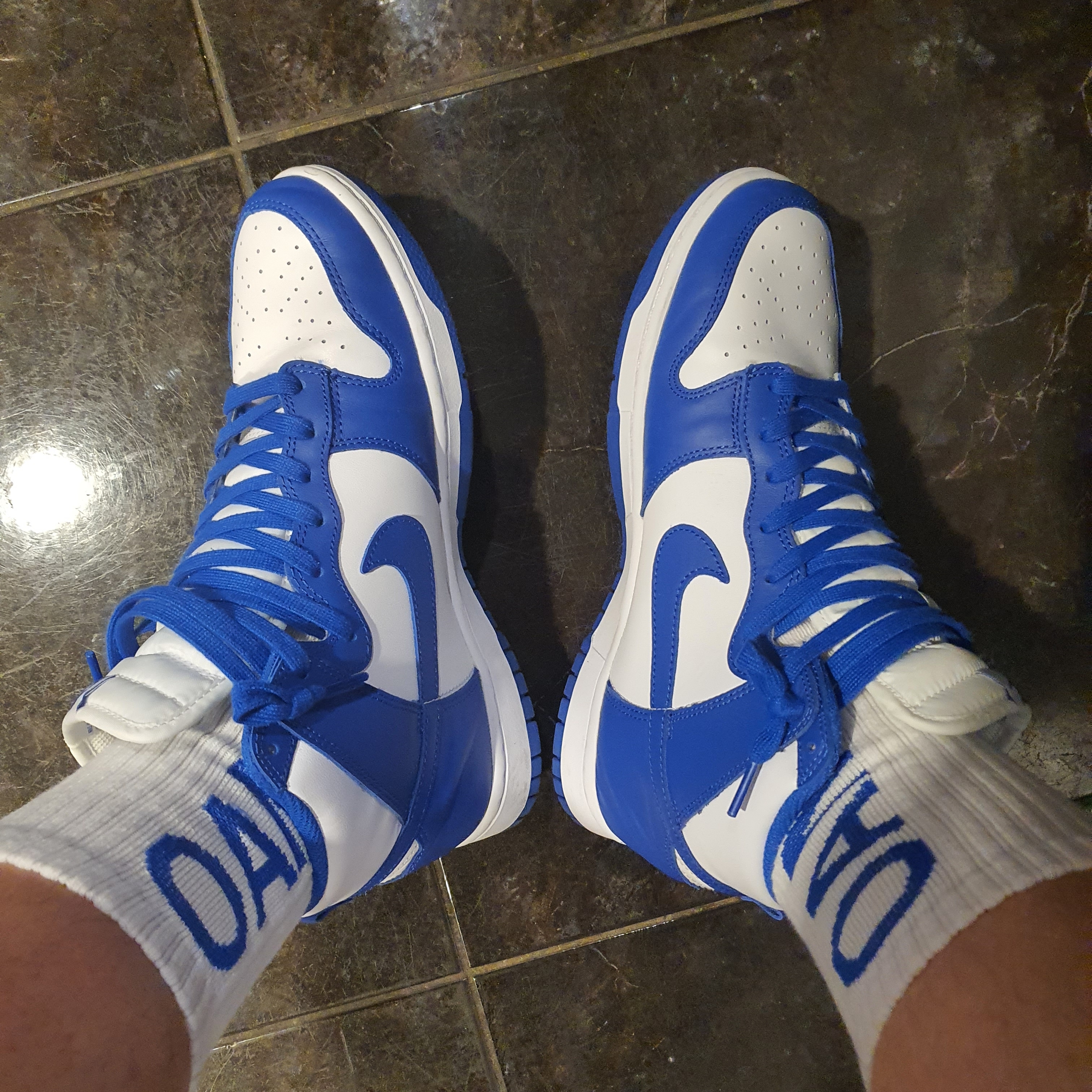 Nike Dunk High Retro Game Royal 착용 스타일 - 1
