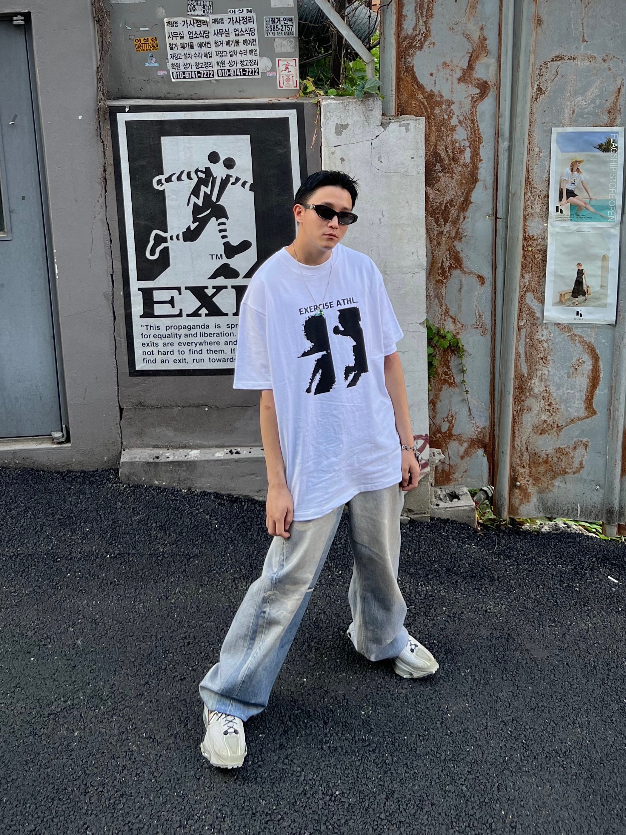 Nike x Matthew M Williams Zoom 004 Stone, (W) Our Legacy Full Cut Digital Denim Print 착용 스타일
