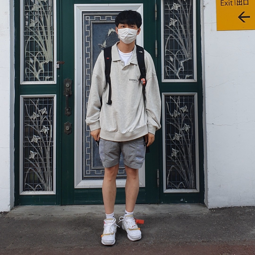 Nike x Off-White Air Presto White, Palace Mesh Pocket Shell Shorts Grey - 21SS 착용 스타일