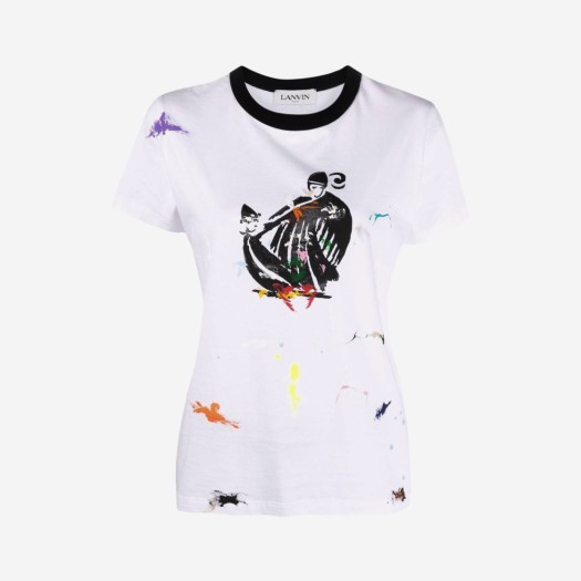 (W) 갤러리 디파트먼트 x 랑방 로고 티셔츠 페인트 마크 화이트