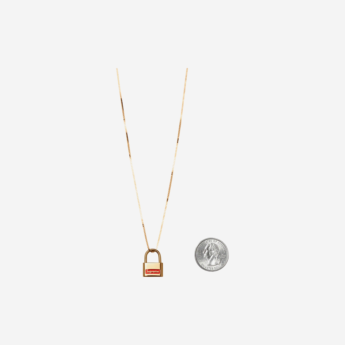 Supreme gold lock pendant sale