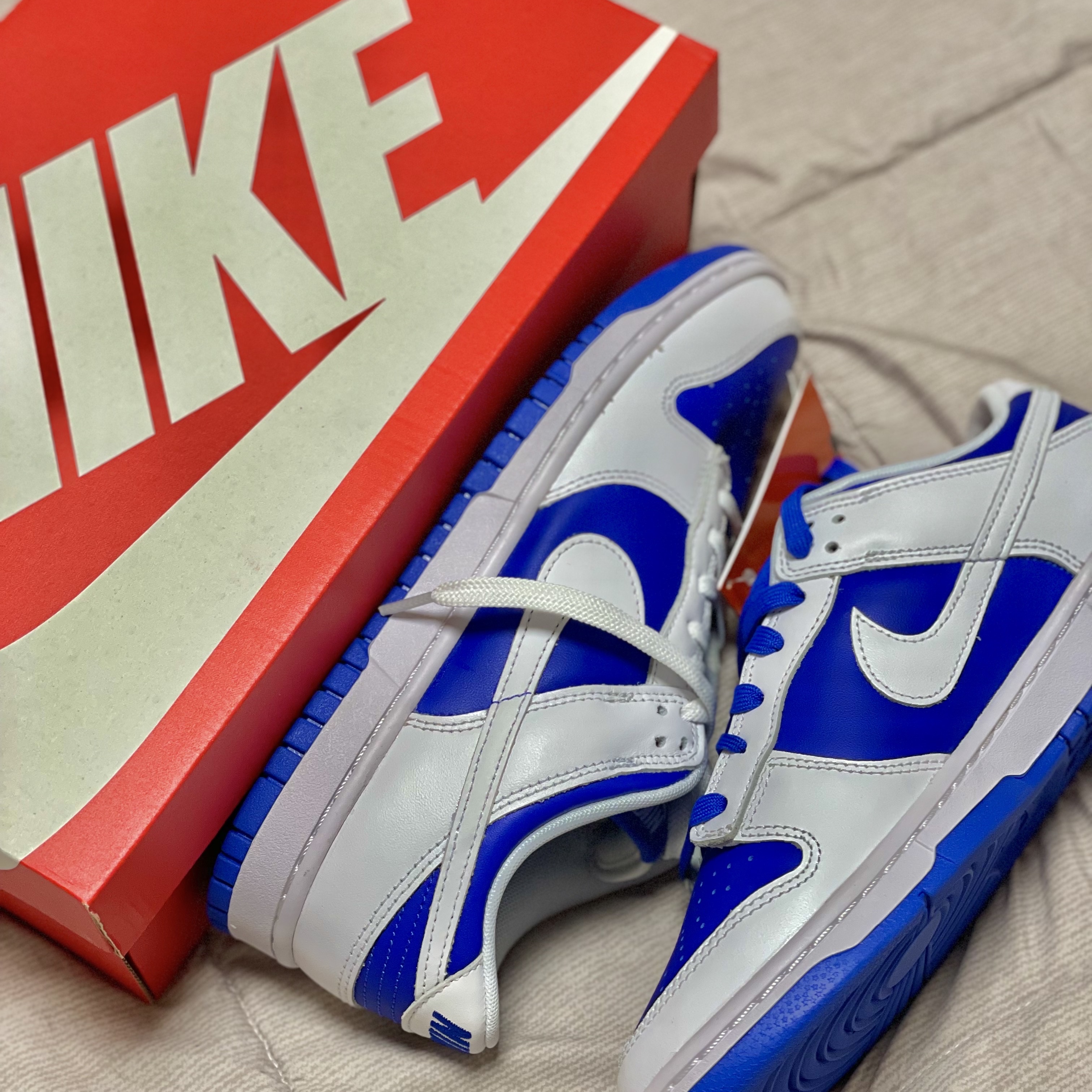 Nike Dunk Low Retro Racer Blue and White 착용 스타일