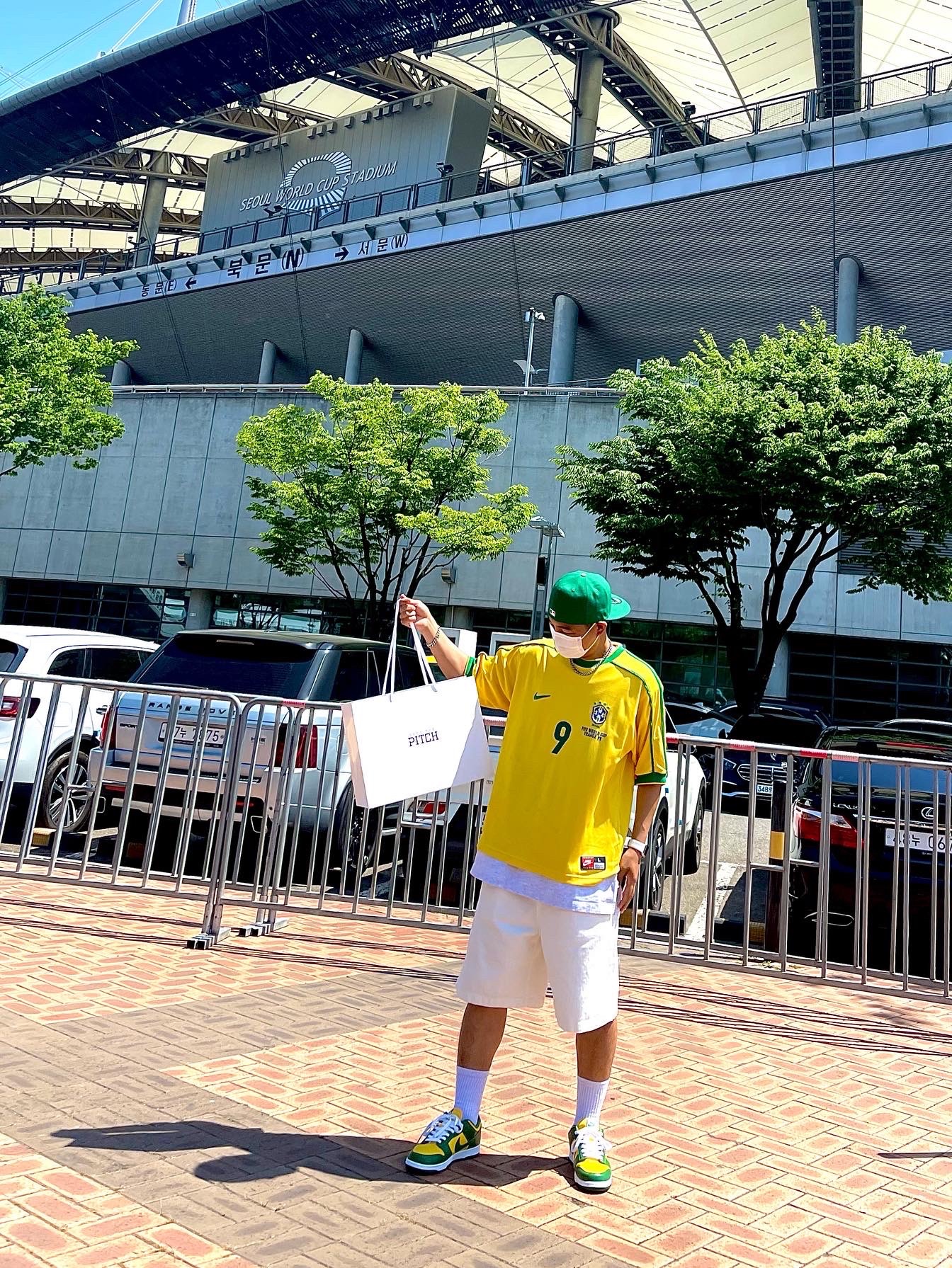 Essentials x New Era Sized Cap Kelly Green, Nike Dunk Low SP Brazil 2020 착용 스타일 - 2