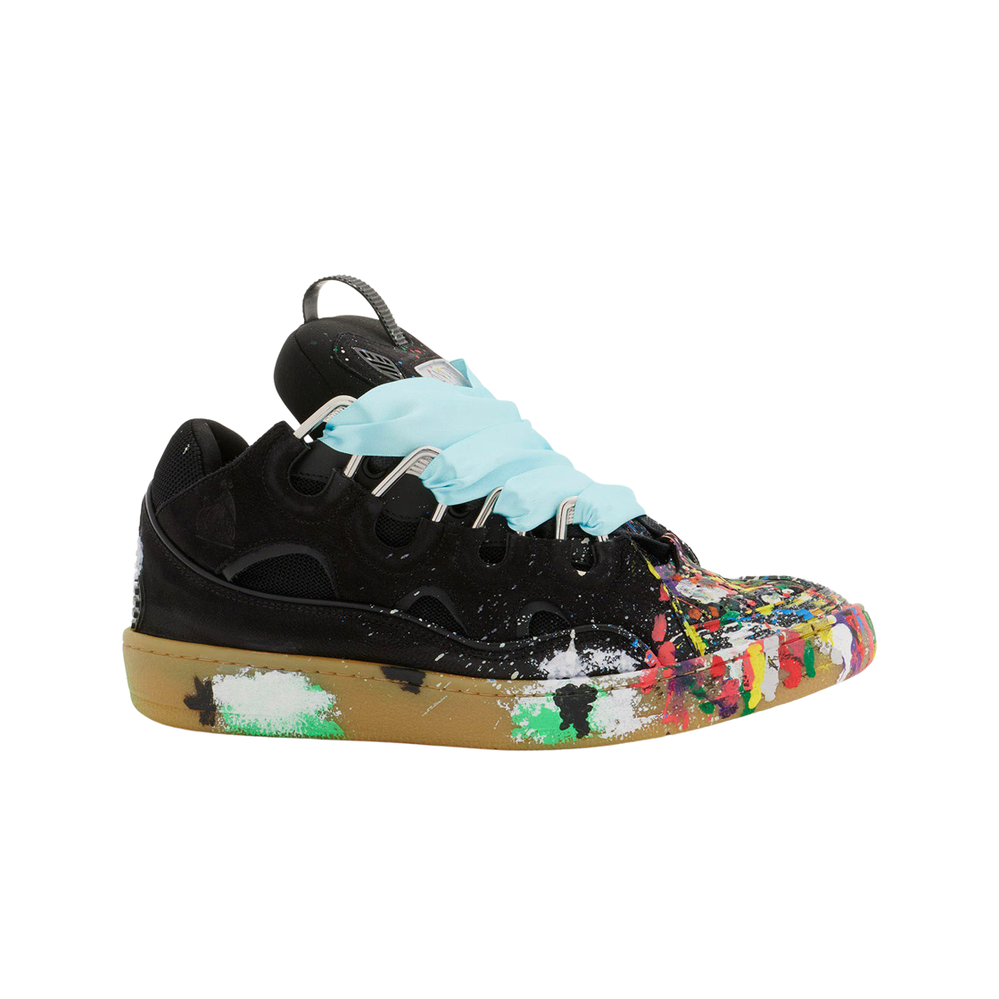 FM-SKRK11-DRGD-P2210S1 Gallery Dept. x Lanvin Painted Leather Curb Sneakers Black