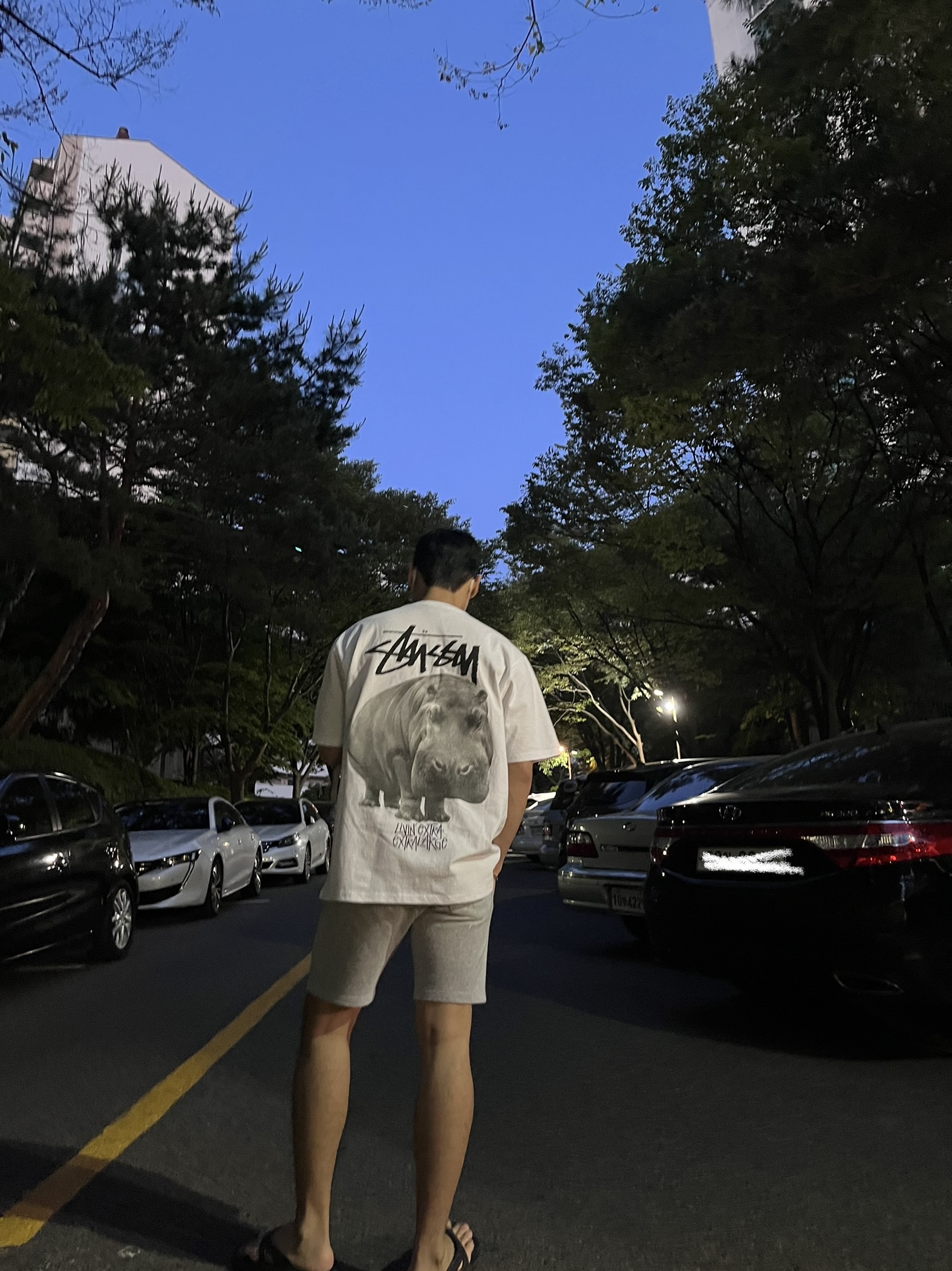 Stussy Livin' Large T-Shirt White, Oofos OOriginal Black 착용 스타일 - 1