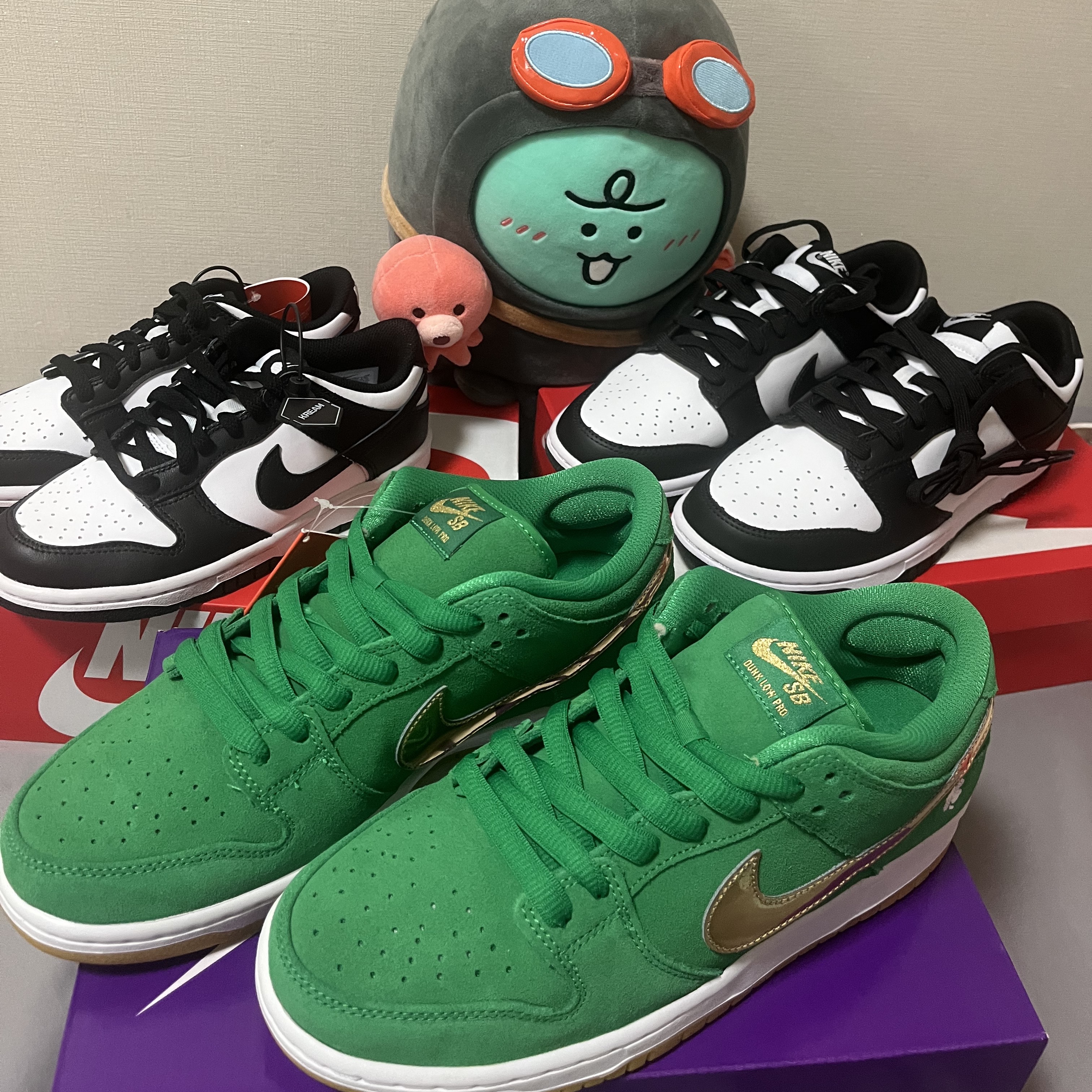 Nike SB Dunk Low Pro Shamrock, Nike Dunk Low Retro Black 착용 스타일