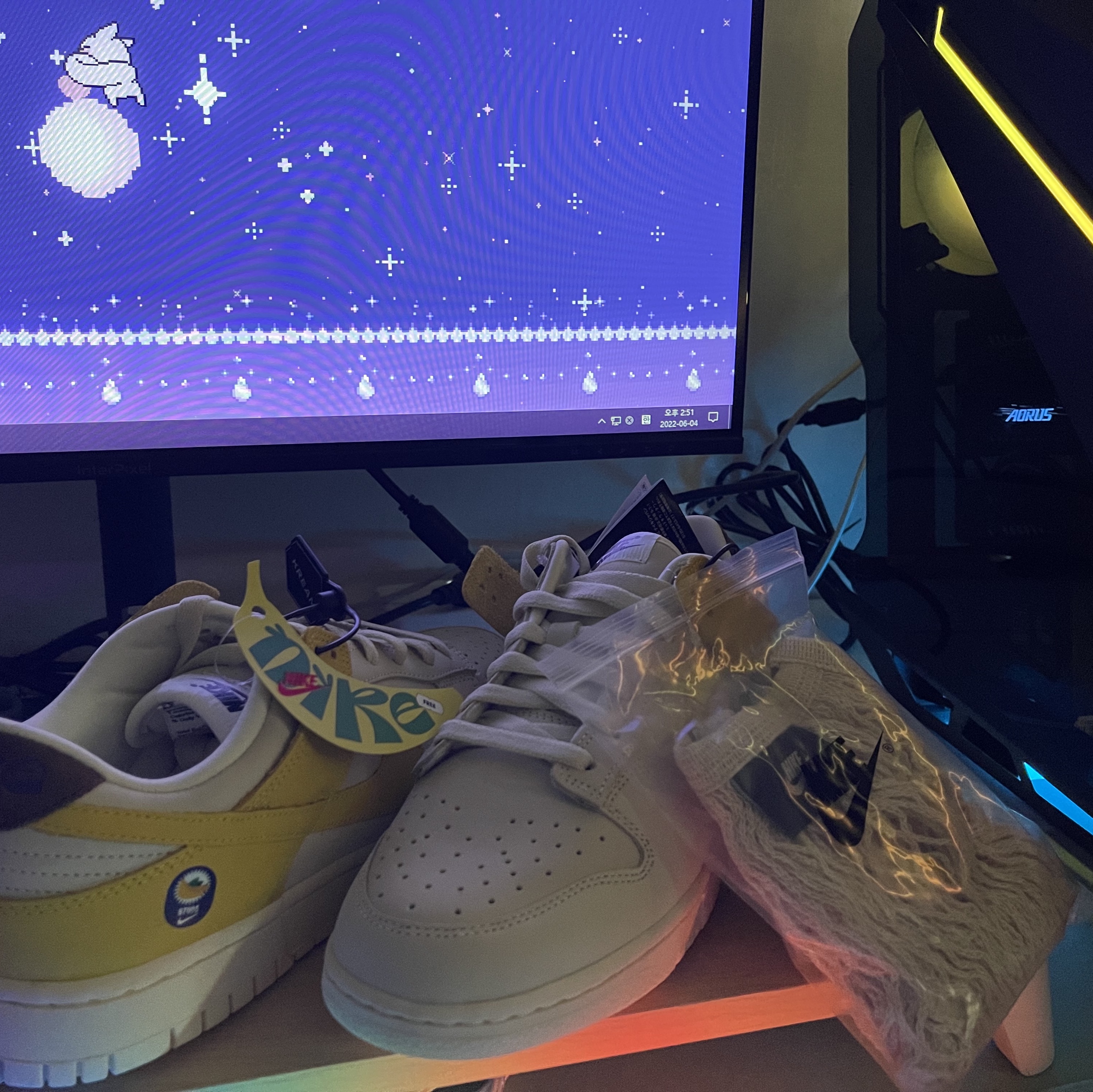 (W) Nike Dunk Low LX Banana 착용 스타일