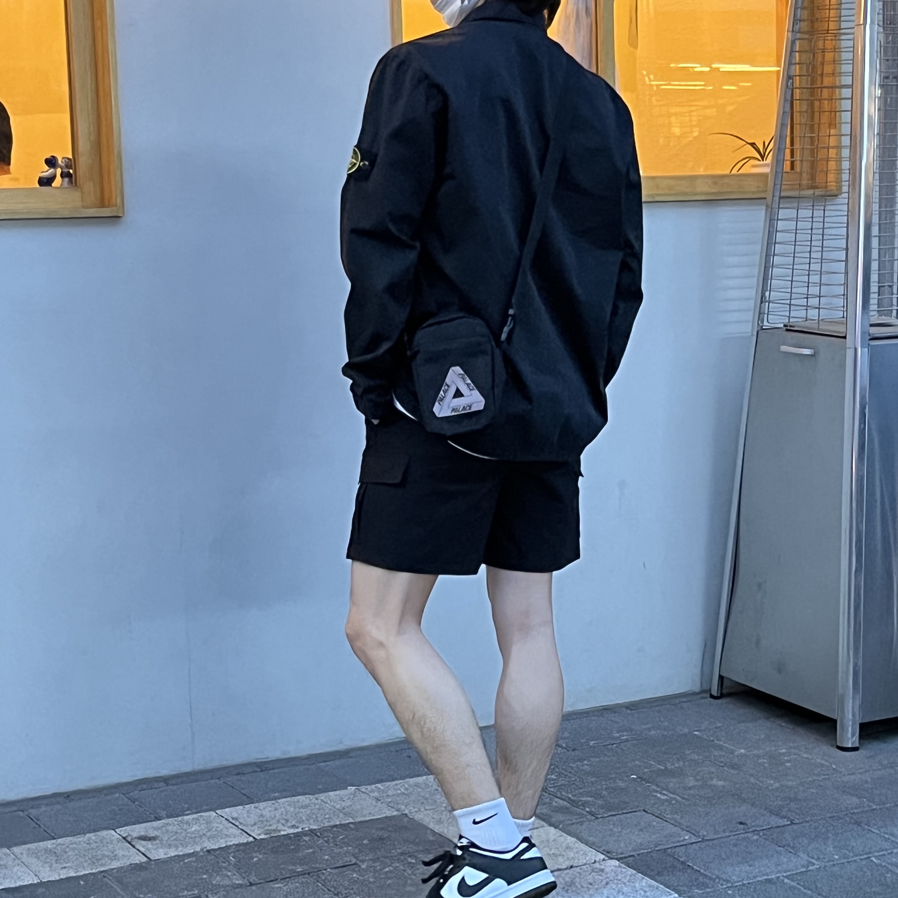 Stone Island 114WN T.CO+OLD Overshirt Black - 22SS, Nike Dunk Low Retro Black 착용 스타일 - 1
