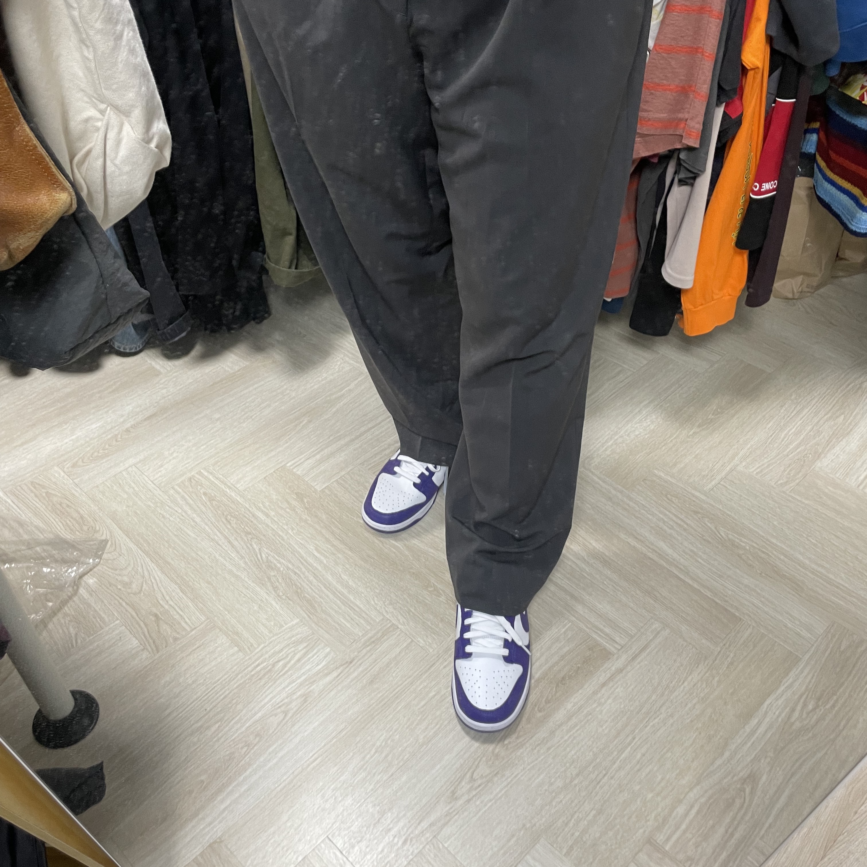 Nike Dunk Low Retro Championship Court Purple 착용 스타일 - 2