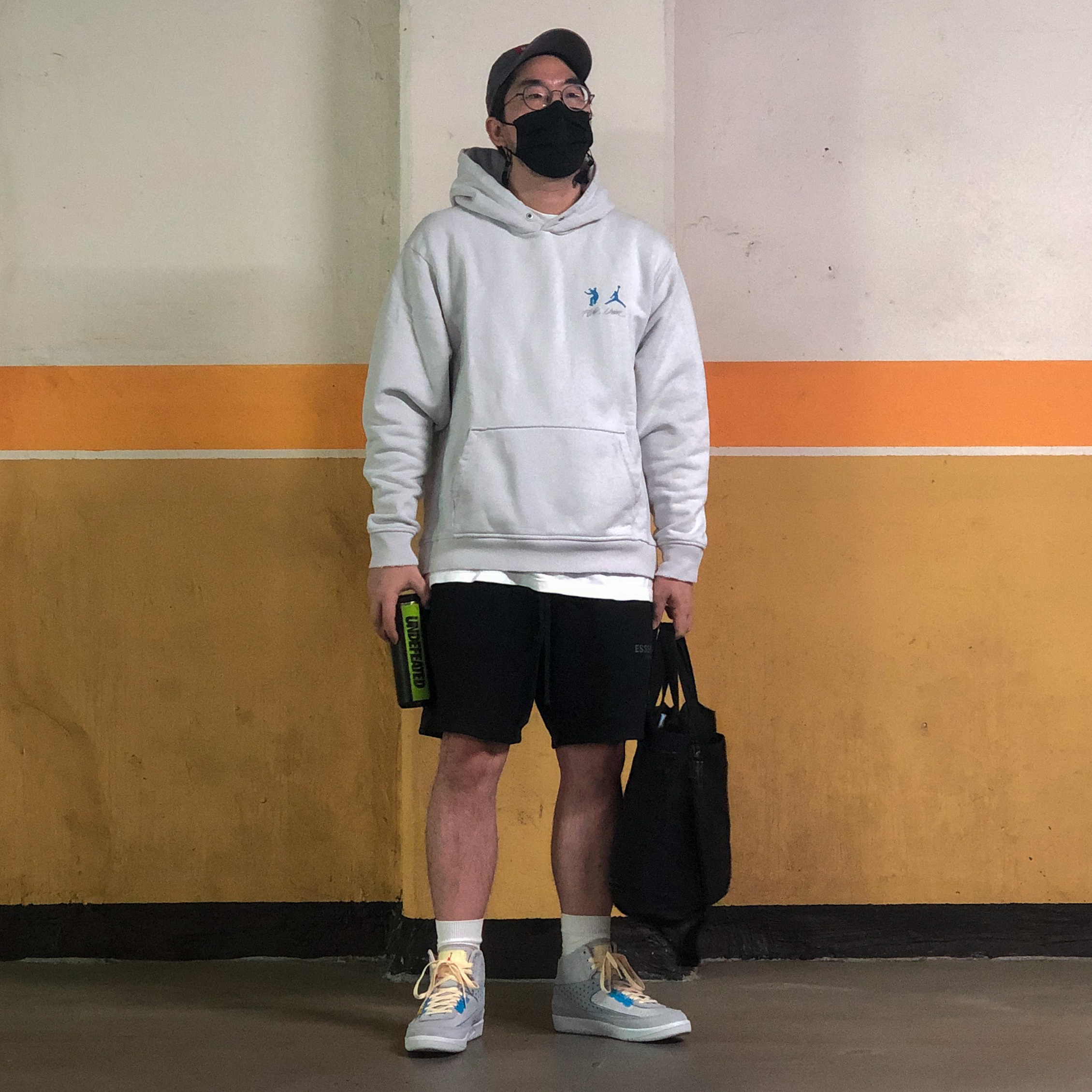 Jordan 2 x Union Retro SP Grey Fog, Jordan x Union Fleece Hoodie Photon Dust - Asia 착용 스타일