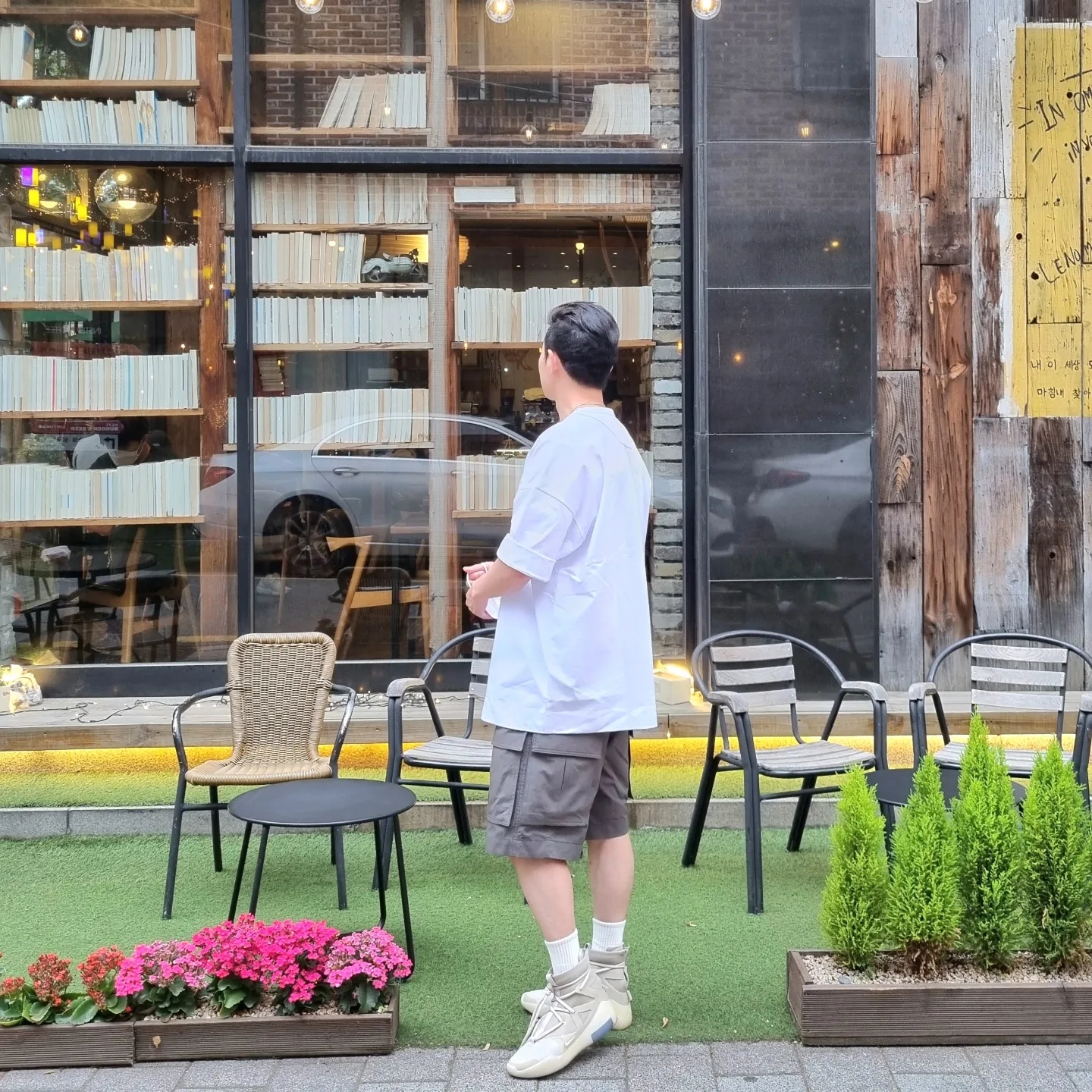 Nike x Fear of God Air Fear of God 1 Oatmeal 착용 스타일 - 3