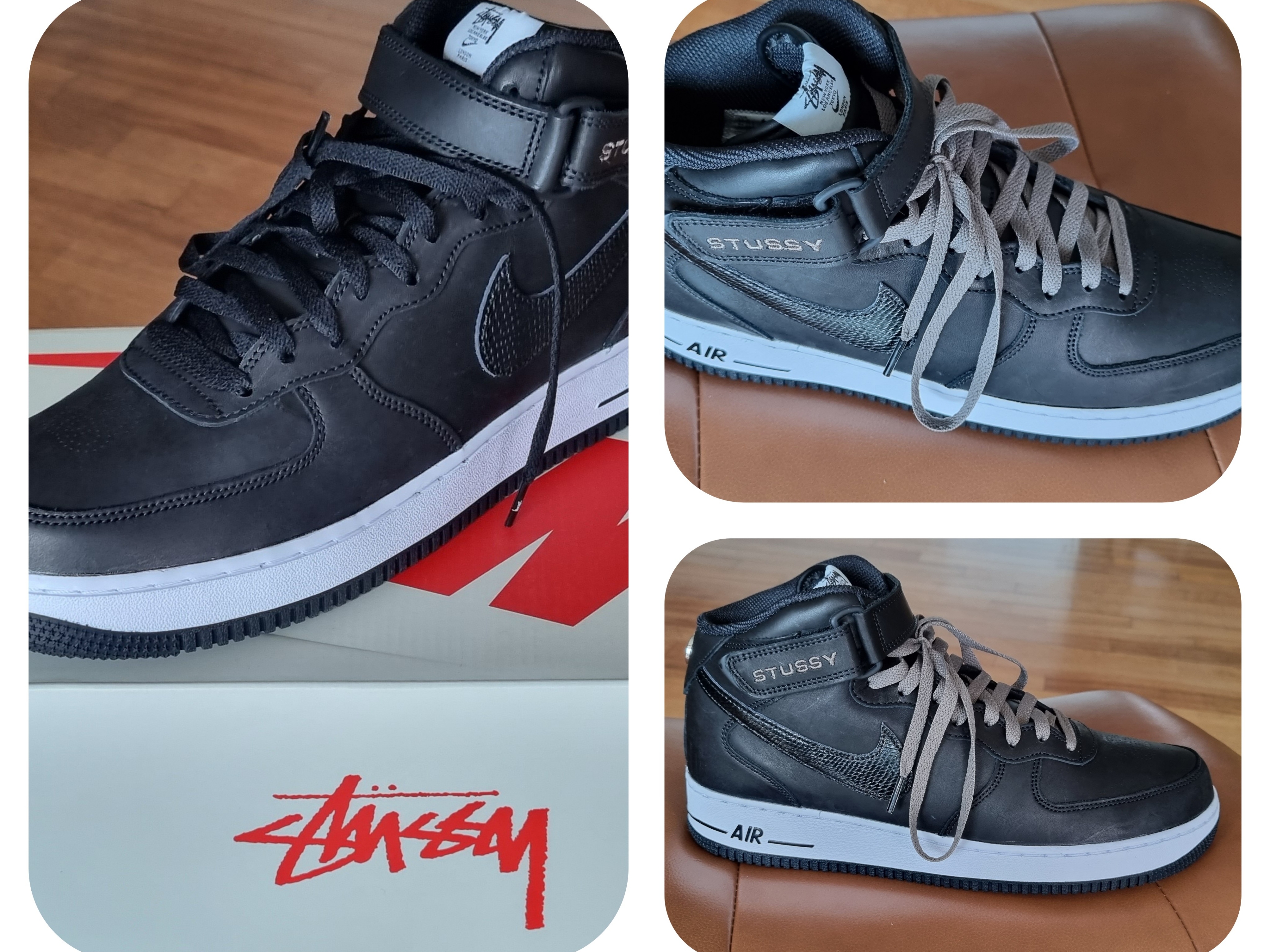 Nike x Stussy Air Force 1 '07 Mid SP Black 착용 스타일