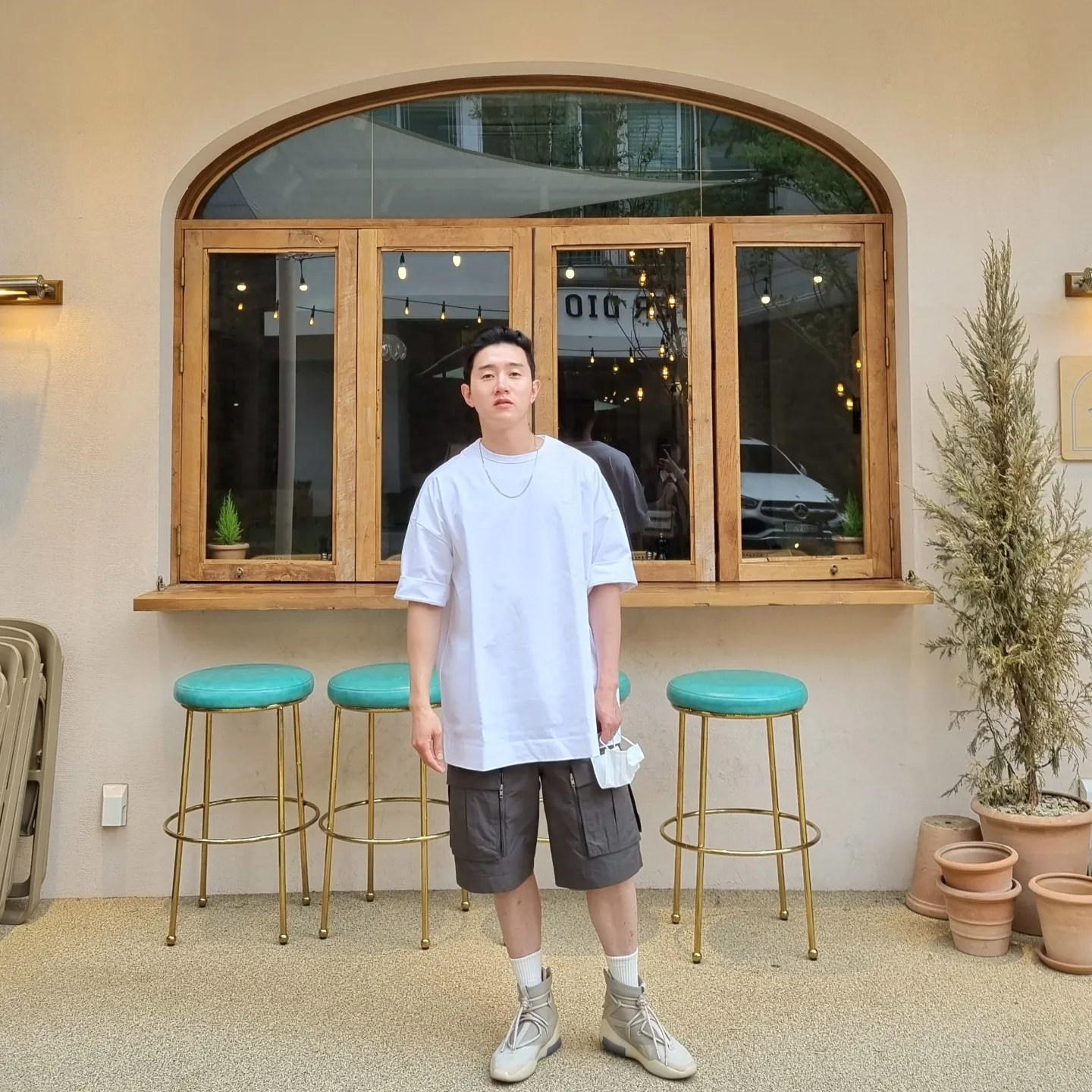 Nike x Fear of God Air Fear of God 1 Oatmeal 착용 스타일 - 1