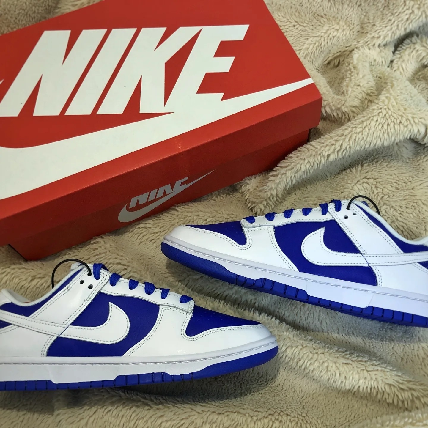 Nike Dunk Low Retro Racer Blue and White 착용 스타일 - 4