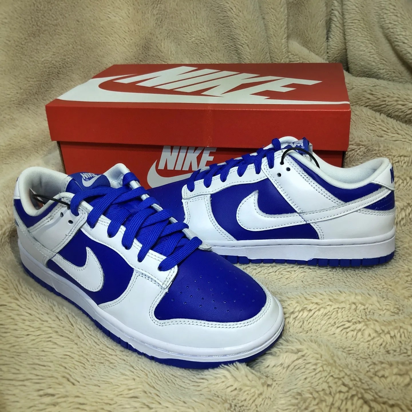 Nike Dunk Low Retro Racer Blue and White 착용 스타일 - 5