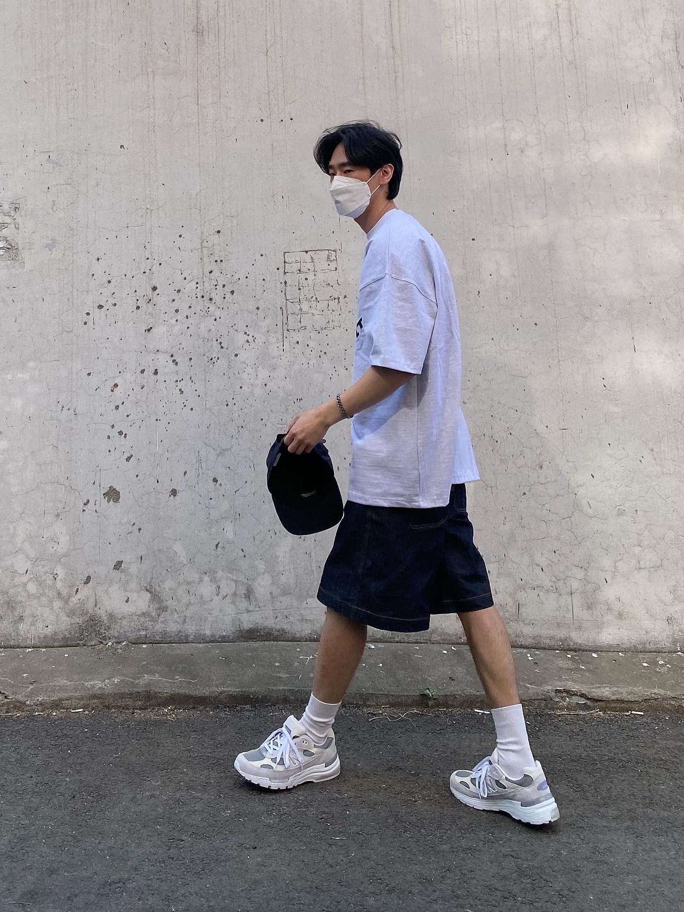 New Balance 992 Made in USA White Silver 착용 스타일 - 4