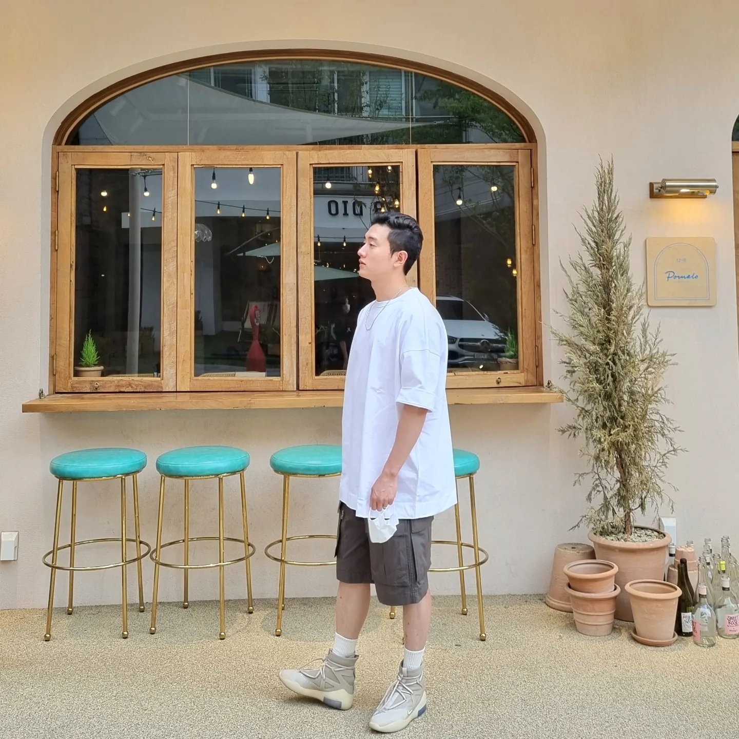 Nike x Fear of God Air Fear of God 1 Oatmeal 착용 스타일 - 3