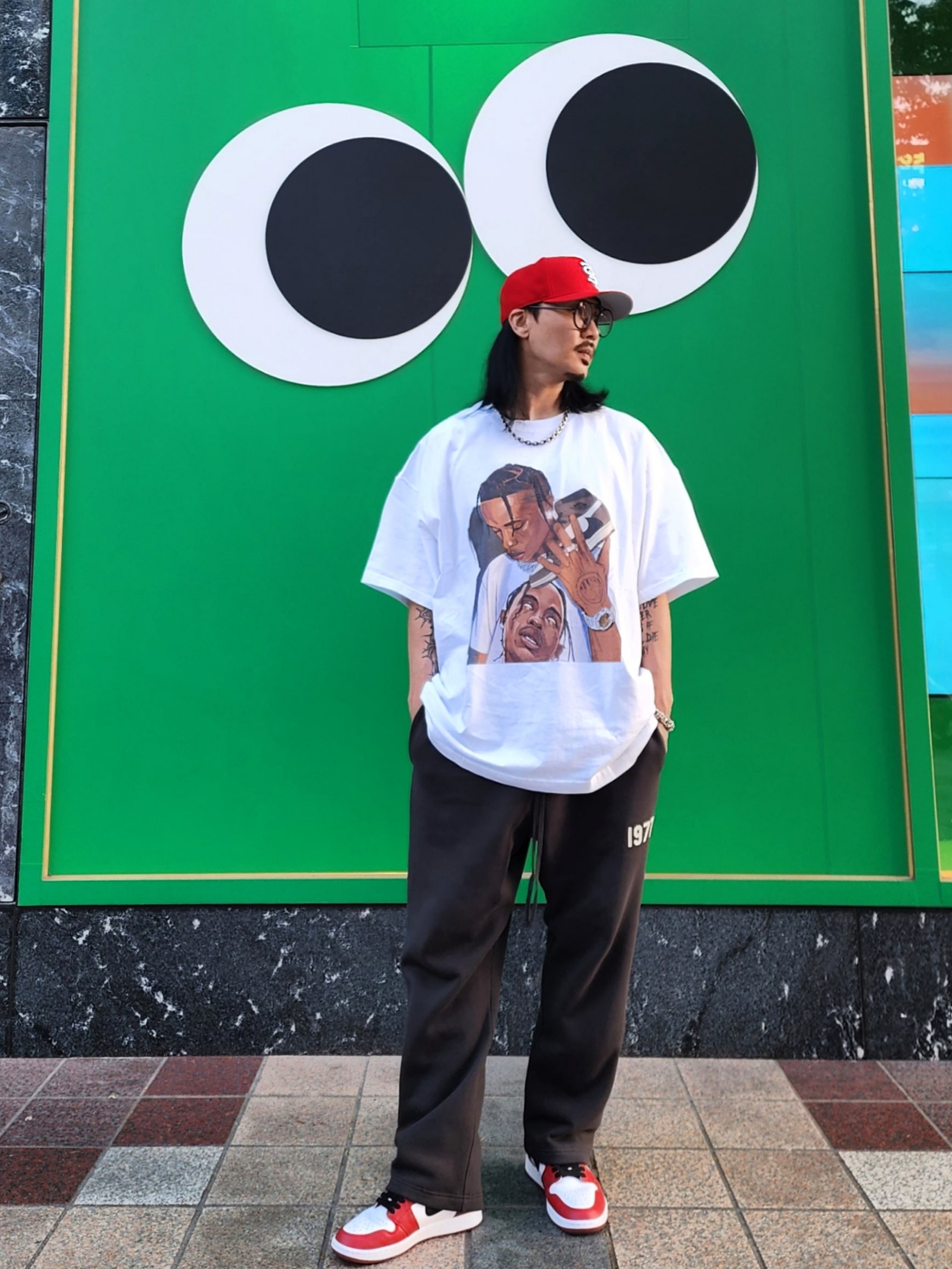 Jordan 1 Retro High OG Chicago 2015, Essentials 1977 Relaxed Sweatpants Iron - 22SS 착용 스타일 - 2