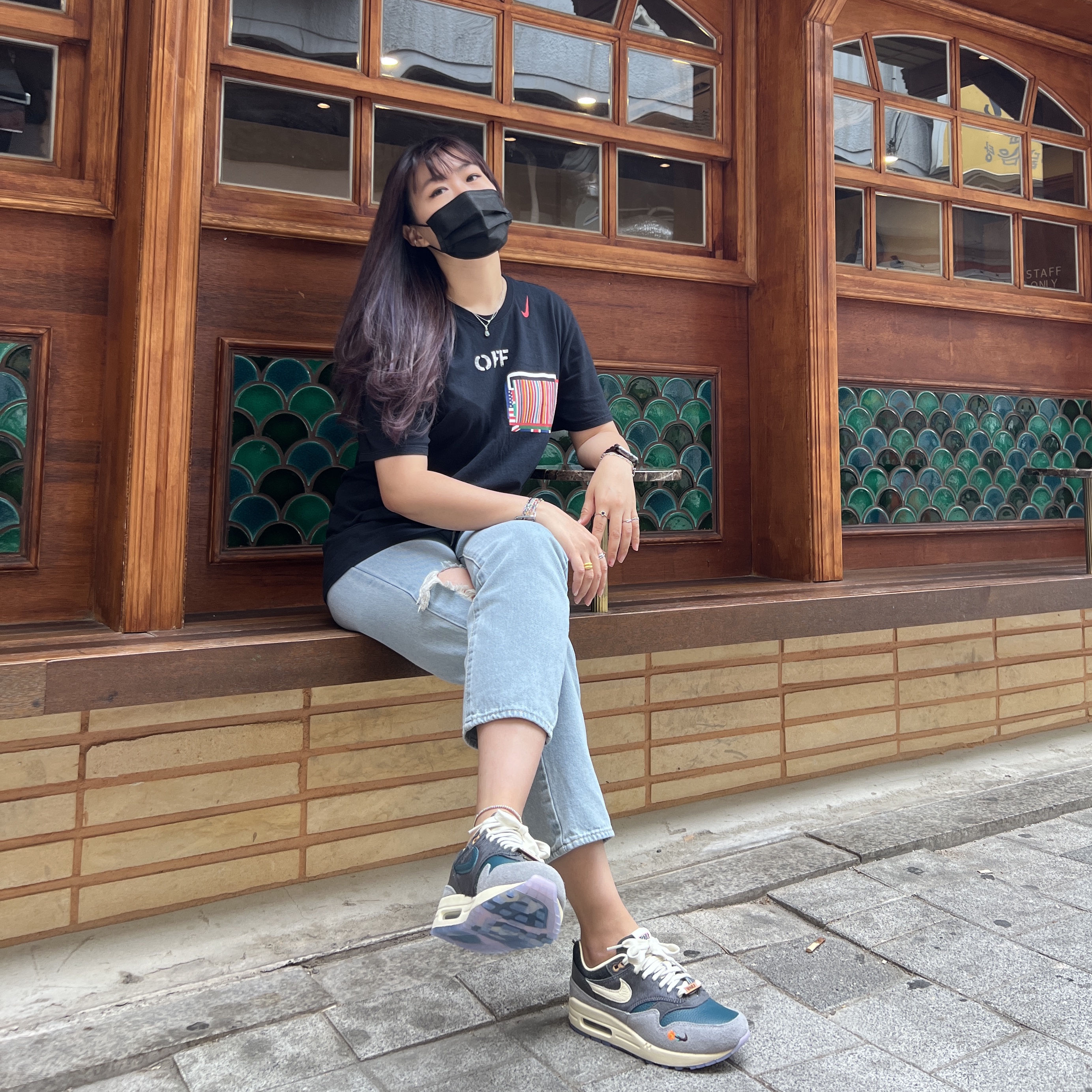 Nike x Kasina Air Max 1 SP Won-Ang Particle Grey 착용 스타일