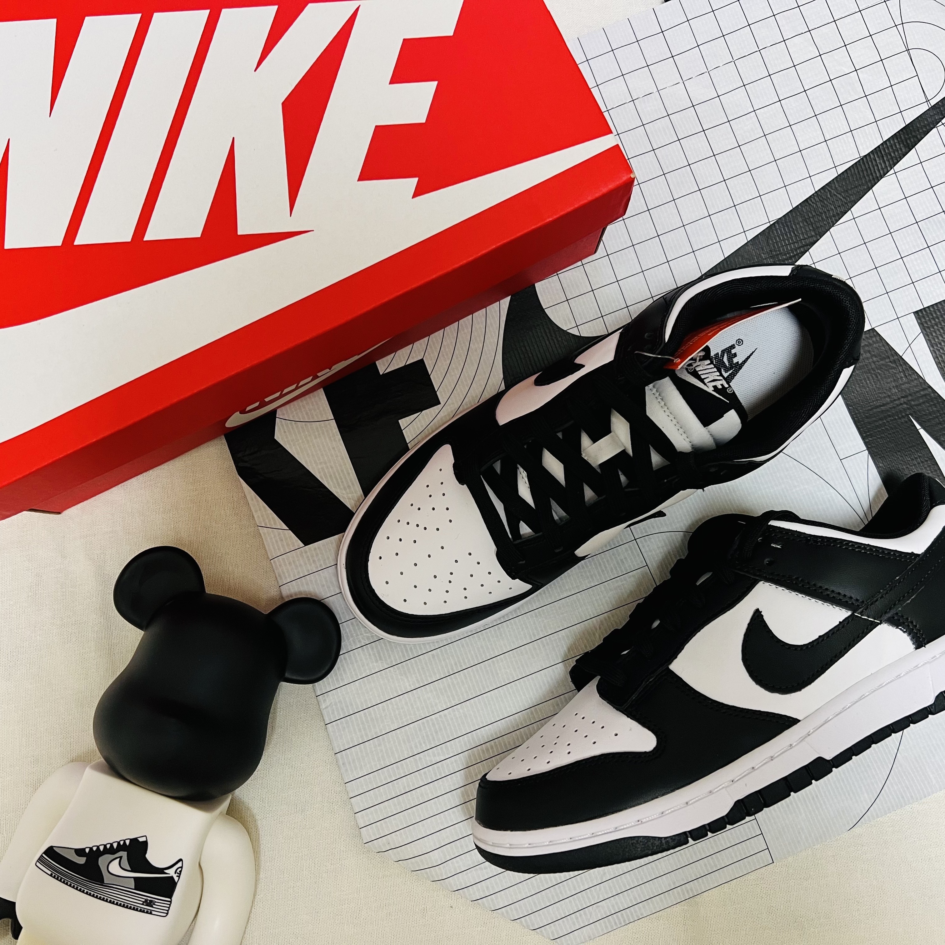 Nike Dunk Low Retro Black 착용 스타일 - 1