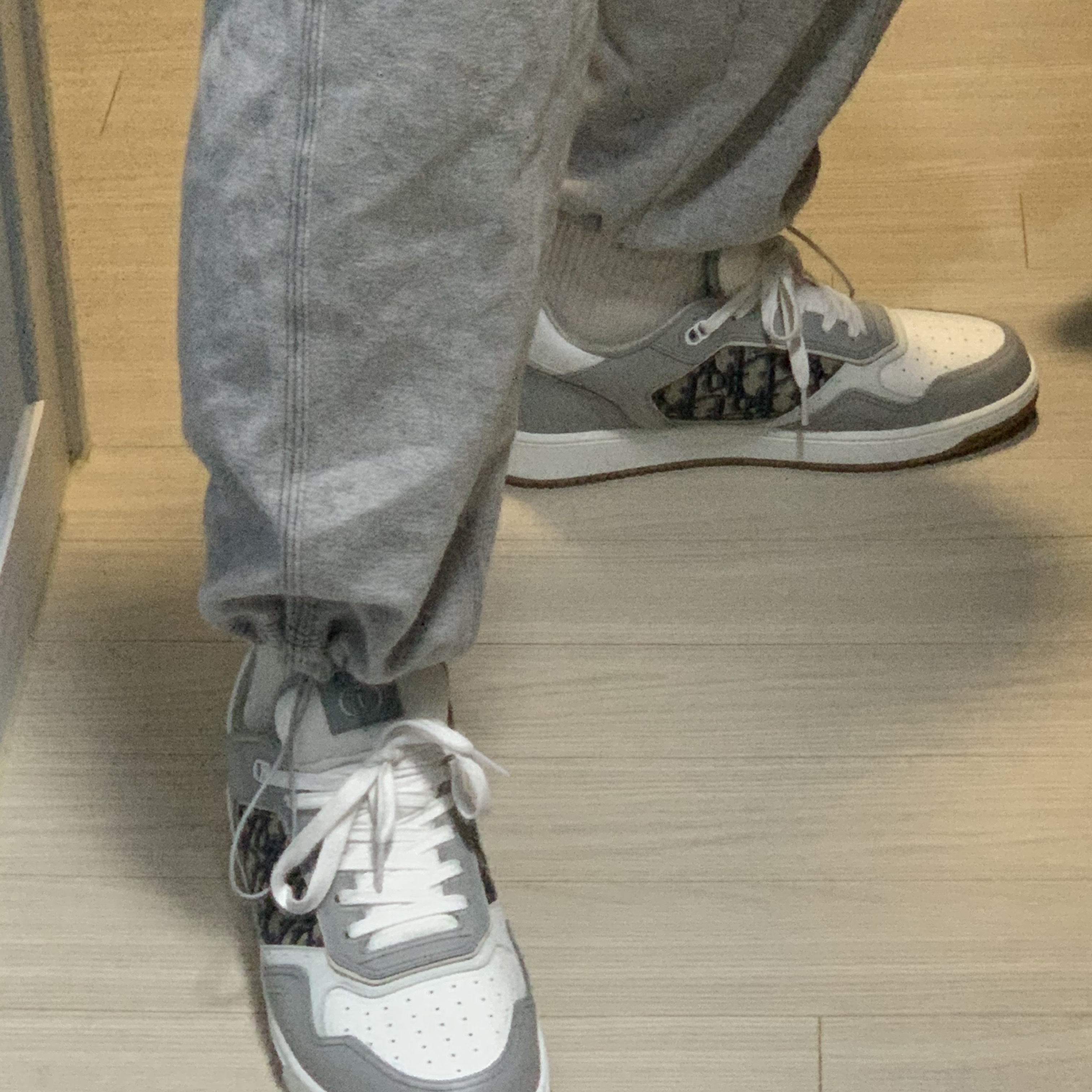 Dior B27 Low-Top Sneakers Gray 착용 스타일