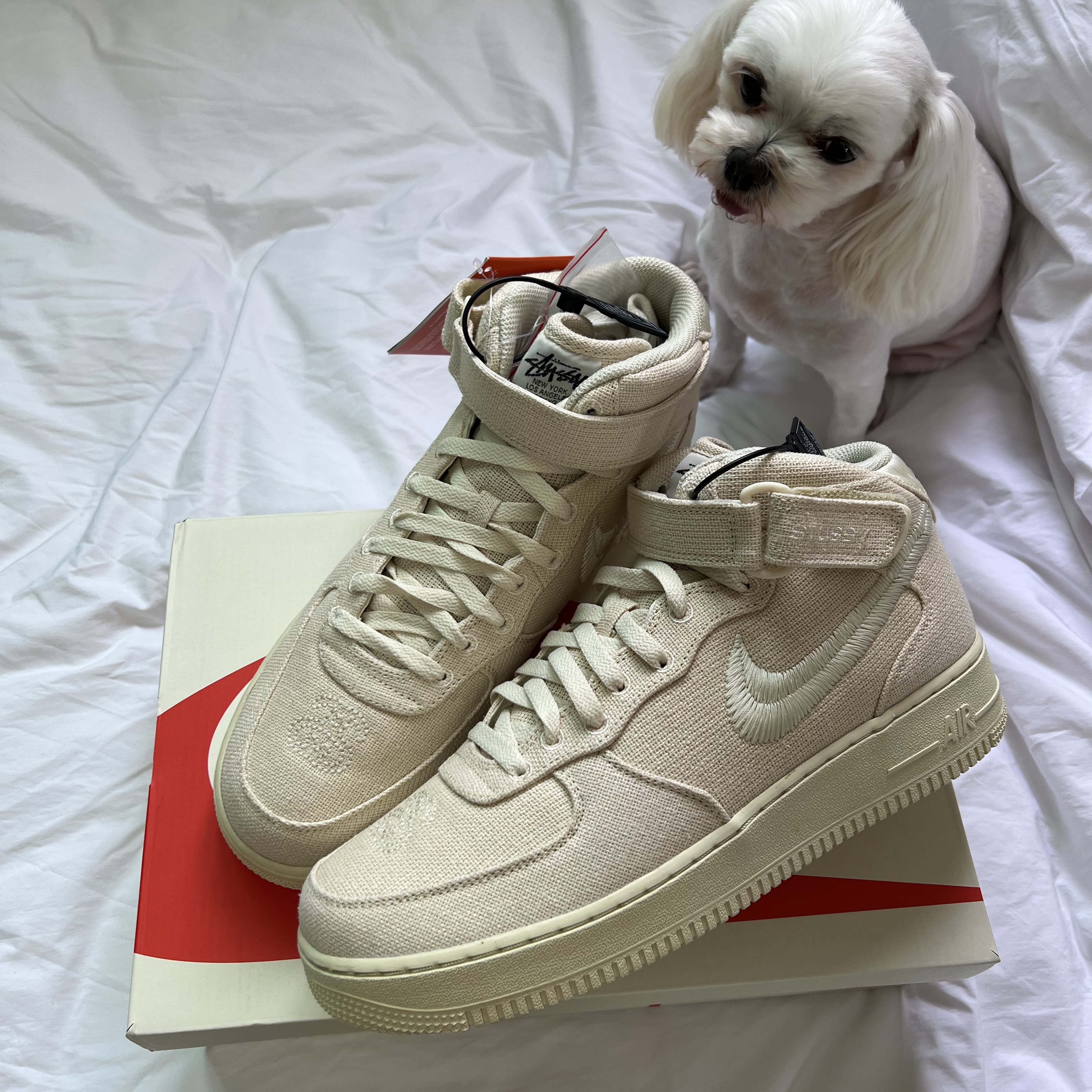 Nike x Stussy Air Force 1 '07 Mid SP Fossil 착용 스타일