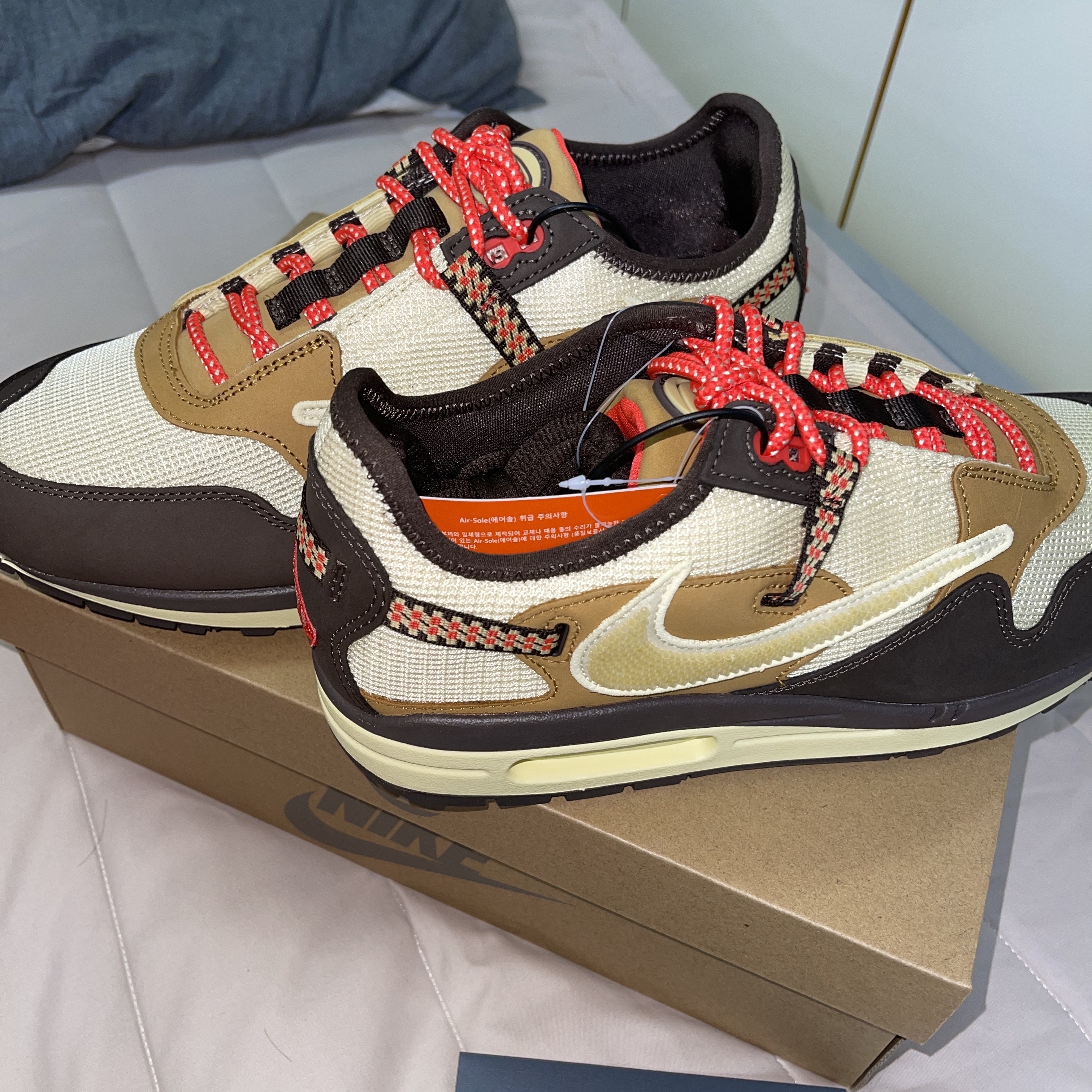 Nike x Travis Scott Air Max 1 Cact.us Brown 착용 스타일 - 1