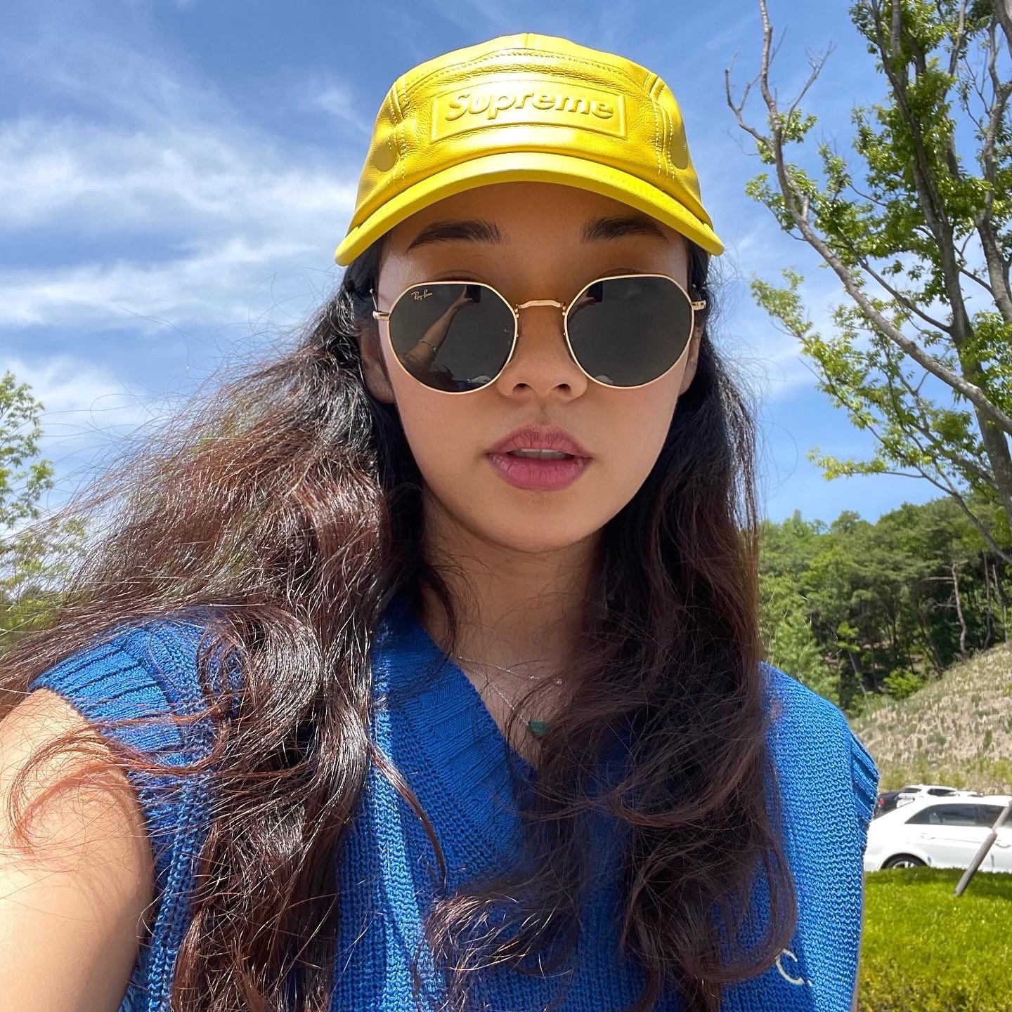 Supreme Gore-Tex Leather Camp Cap Yellow - 22SS 착용 스타일