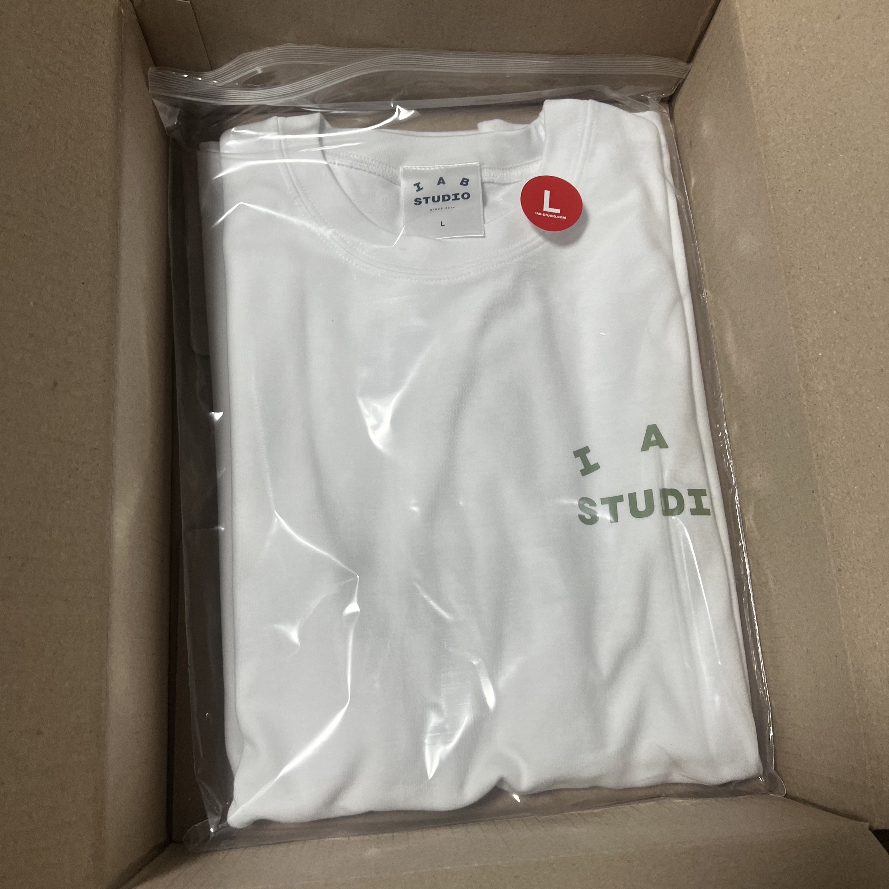IAB Studio T-Shirt White Light Green 착용 스타일