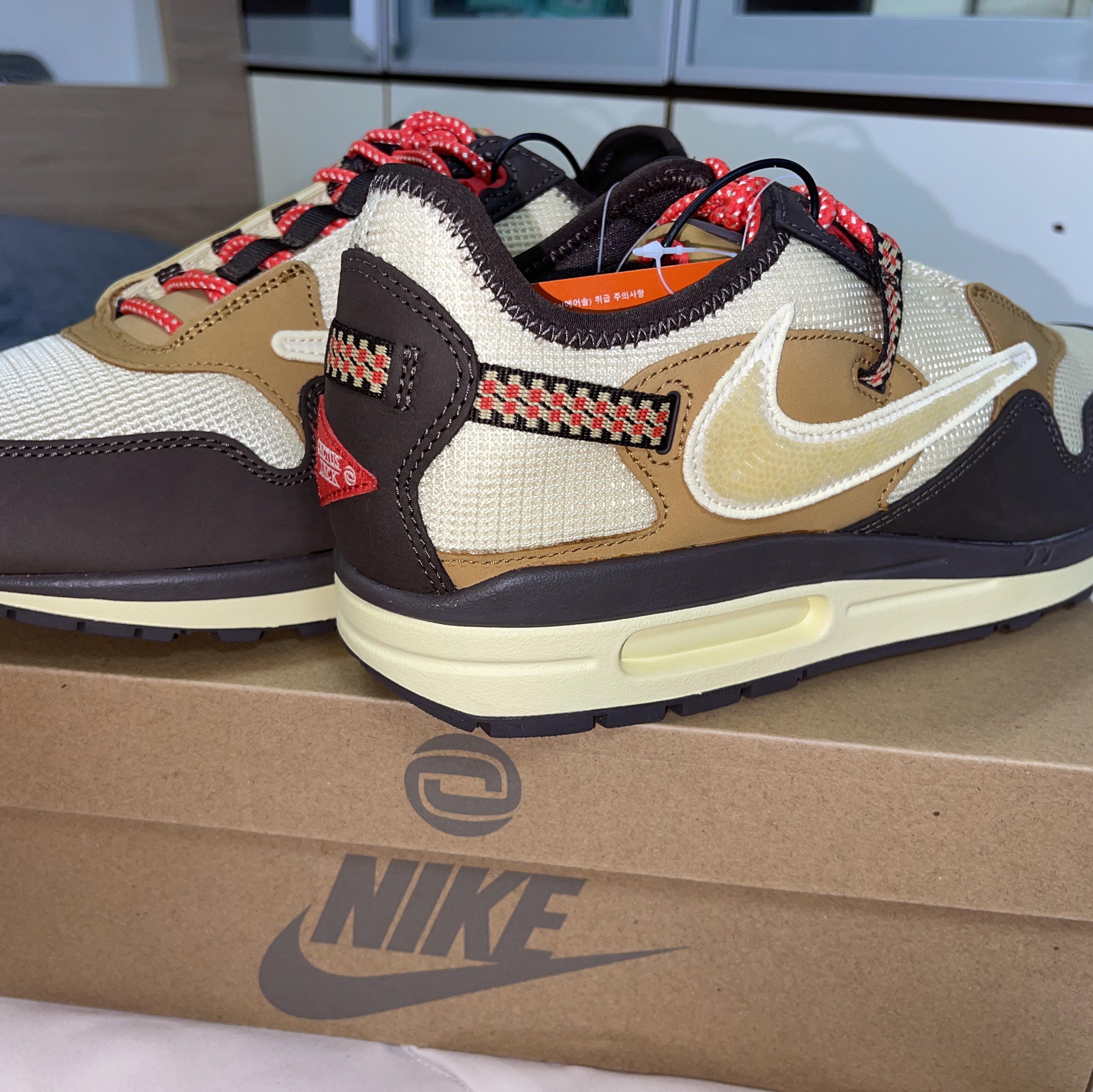Nike x Travis Scott Air Max 1 Cact.us Brown 착용 스타일 - 2