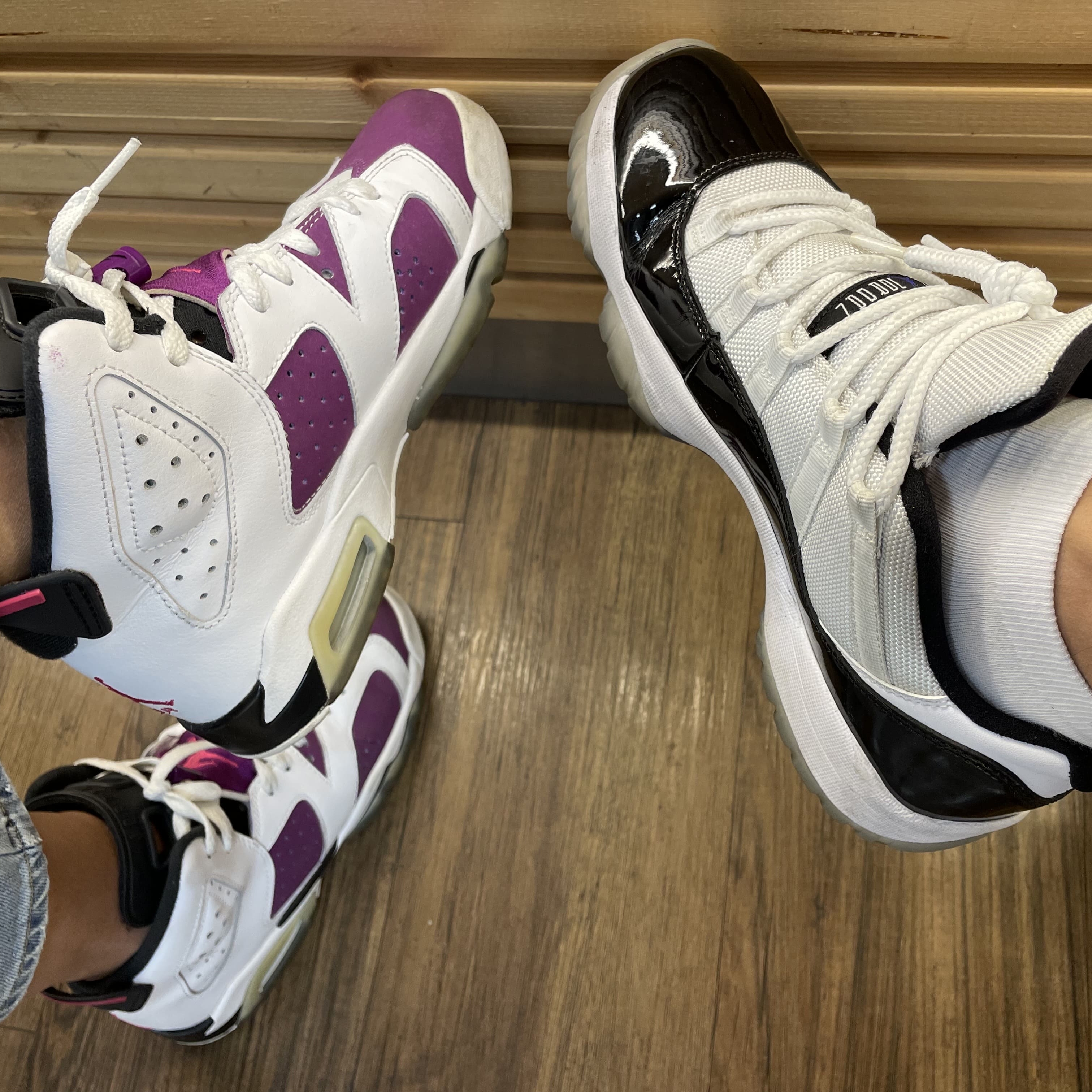 (GS) Jordan 6 Retro Grape, Jordan 11 Retro Low Concord 착용 스타일