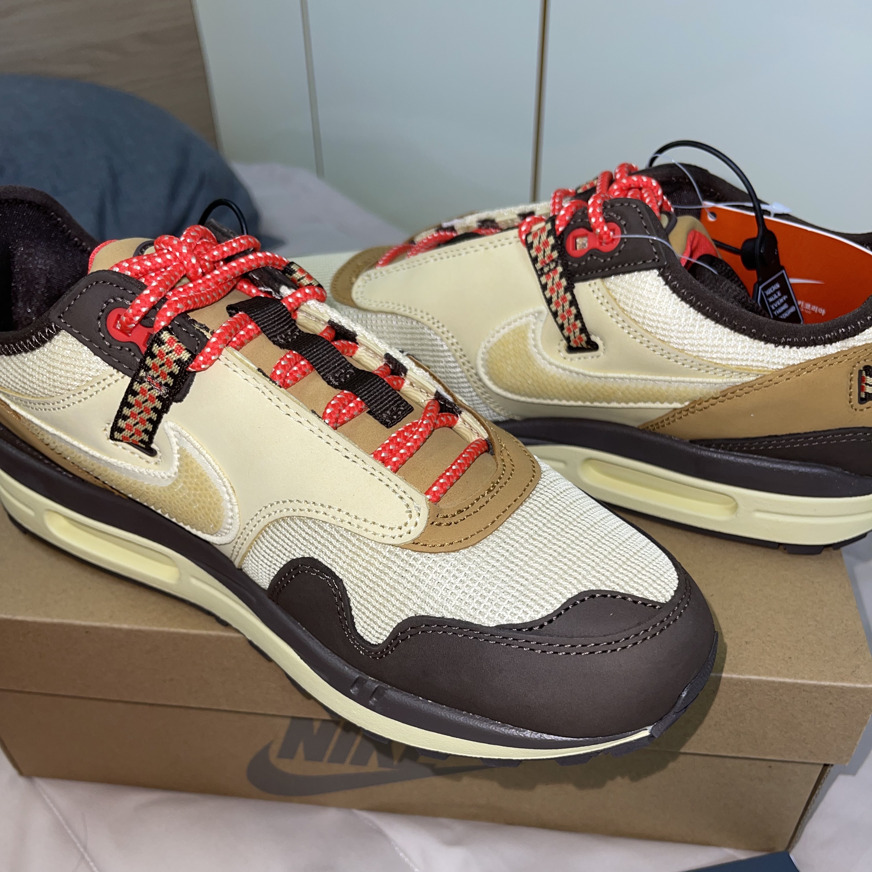 Nike x Travis Scott Air Max 1 Cact.us Brown 착용 스타일 - 4