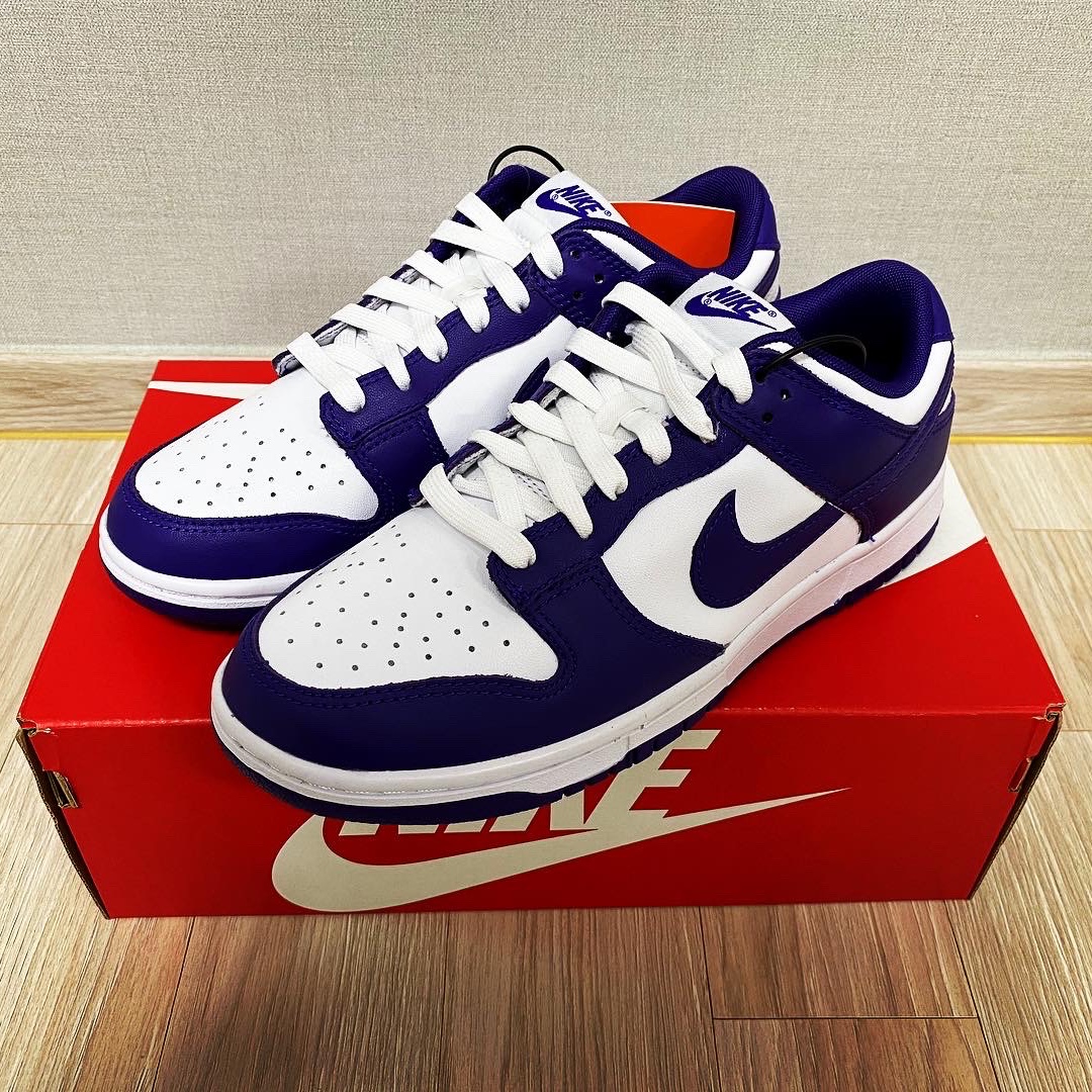 Nike Dunk Low Retro Championship Court Purple 착용 스타일 - 1
