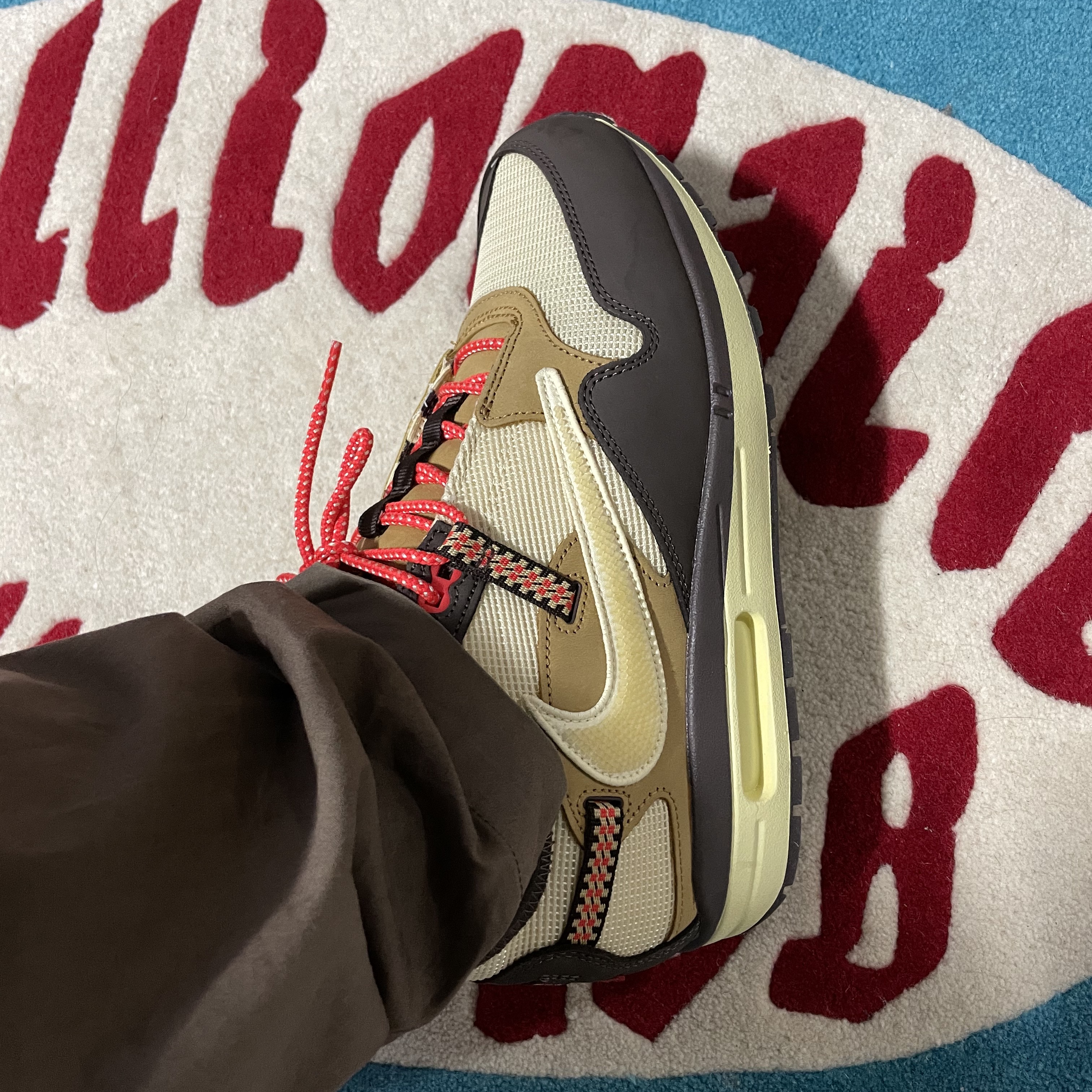Nike x Travis Scott Air Max 1 Cact.us Brown 착용 스타일 - 1