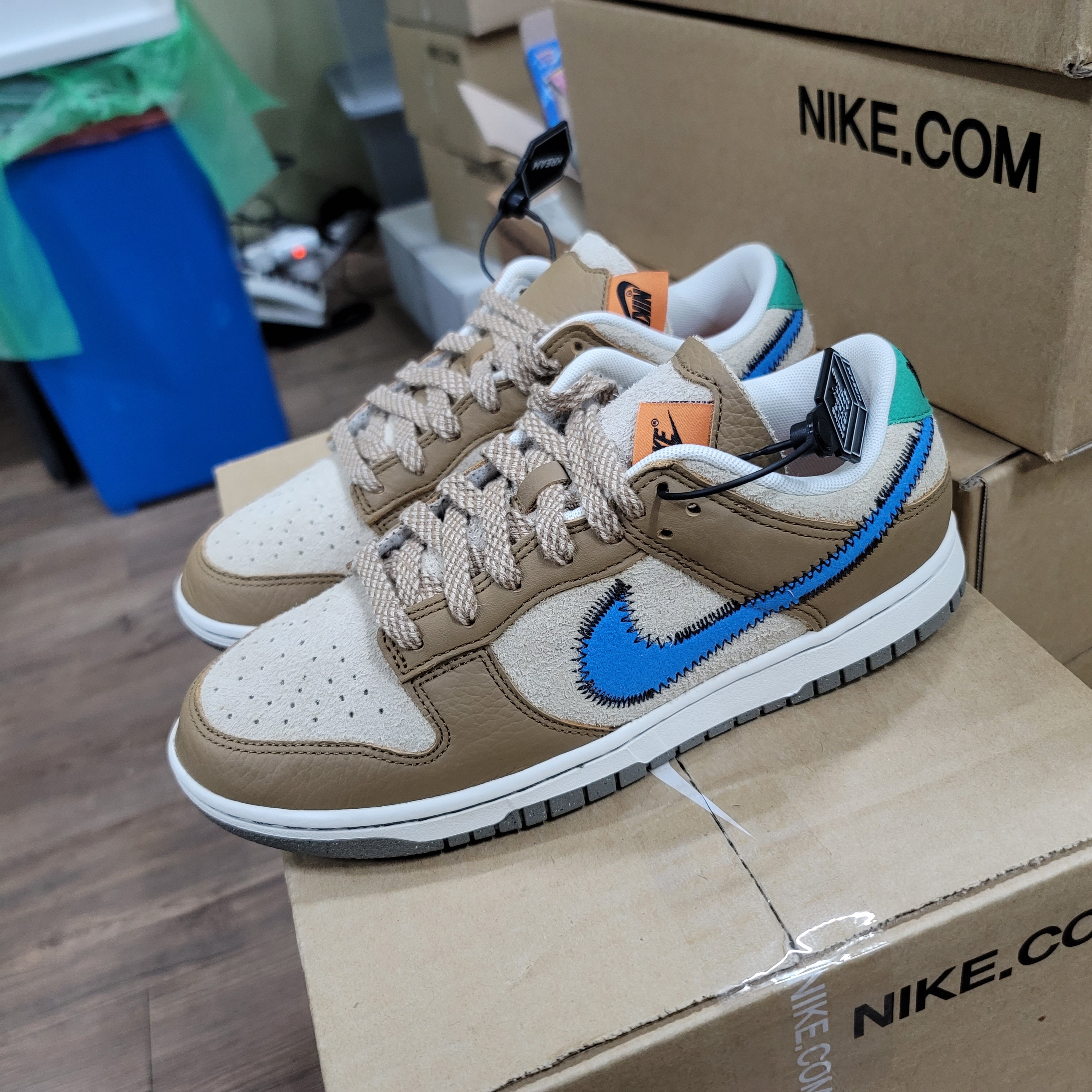Nike x Size? Dunk Low Dark Driftwood Photo Blue 착용 스타일 - 2