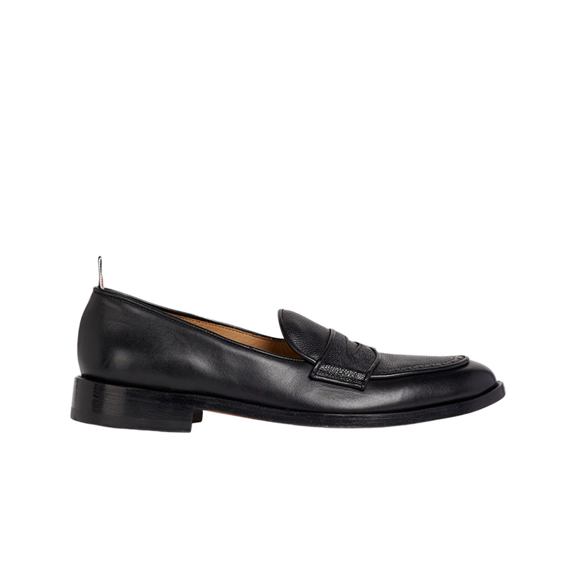 MFL076A-05584-001 Thom Browne Vitello Calf Leather Flexible Leather Sole Soft Penny Loafer Black