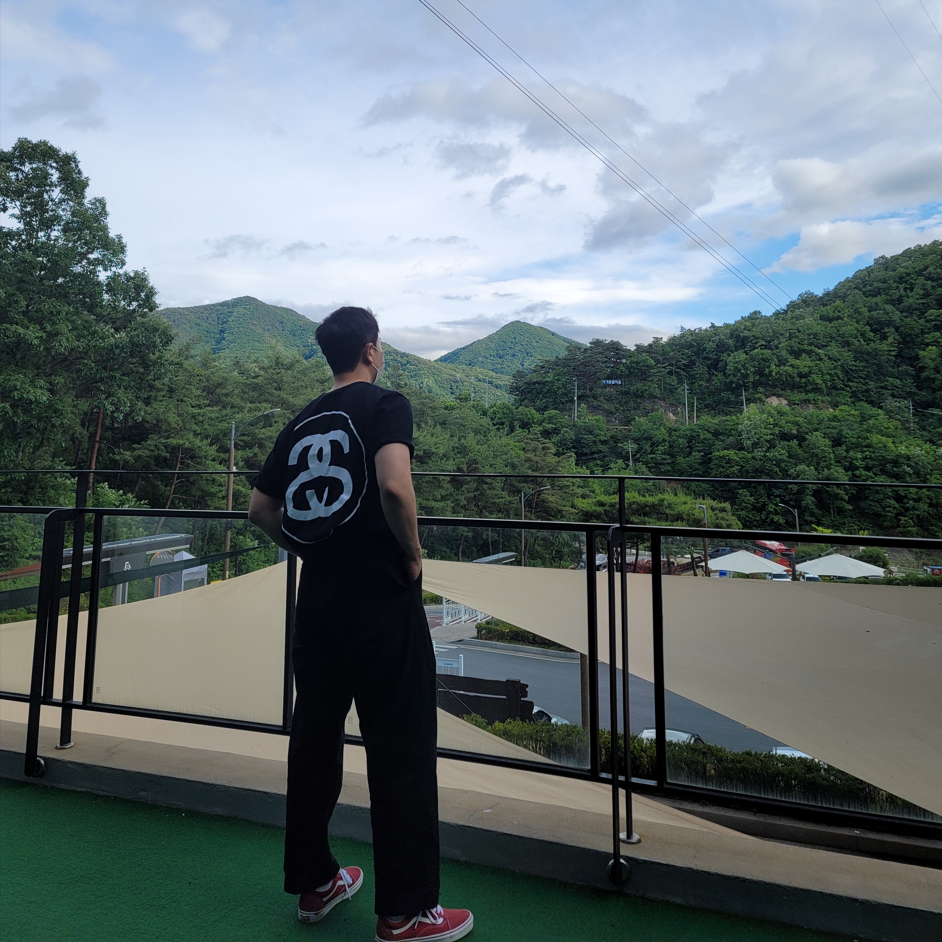 Stussy Big Link T-Shirt Black 착용 스타일