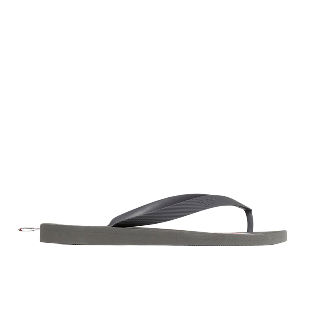 FFF110A-05690-035 (W) Thom Browne Molded Rubber Stripe Filp Flop Midium Grey