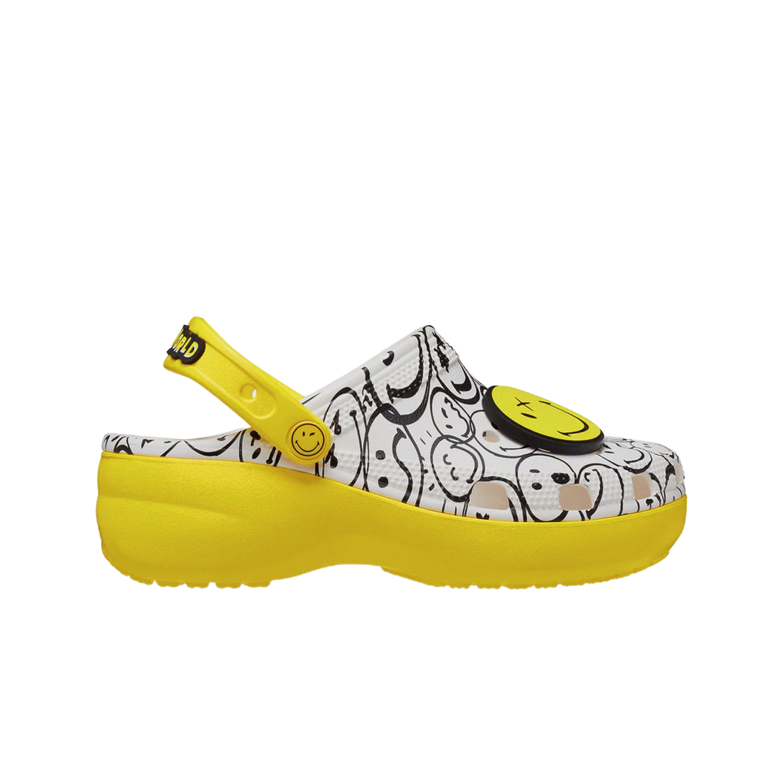 (W) 크록스 x 스마일리 클래식 플랫폼 클로그 화이트((W) Crocs x Smiley Classic Platform Clog White)