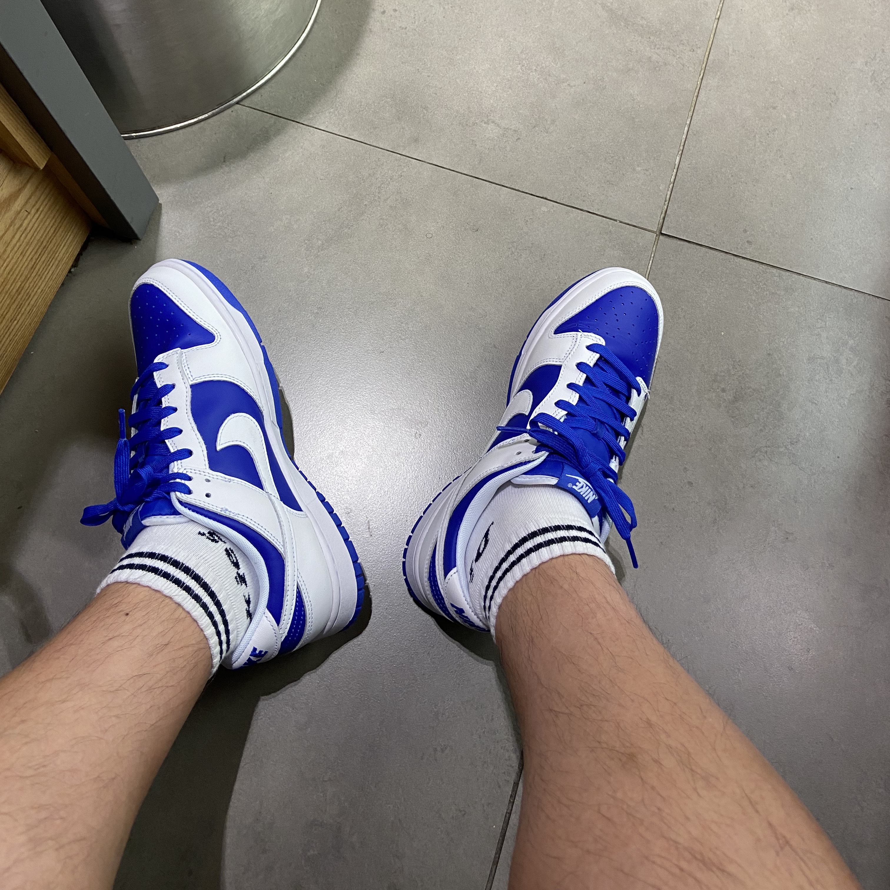 Nike Dunk Low Retro Racer Blue and White 착용 스타일