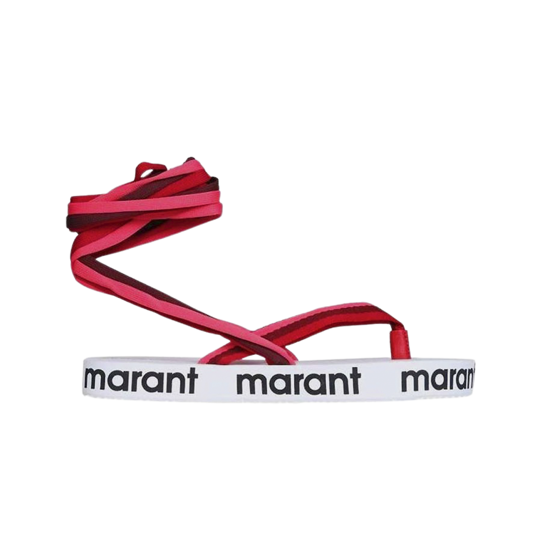 SD0675-21P025S-70RD (W) Isabel Marant Tuoni Lace-Up Platform Sandal Red - 21SS