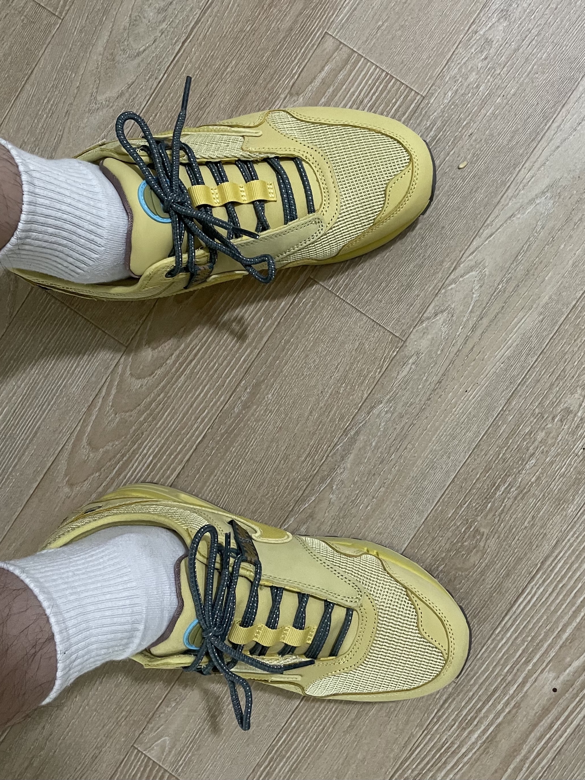 Nike x Travis Scott Air Max 1 Cact.us Gold 착용 스타일