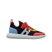 Hermes Crew Sneakers H Knit Suede Goatskin & Multicolore Noir