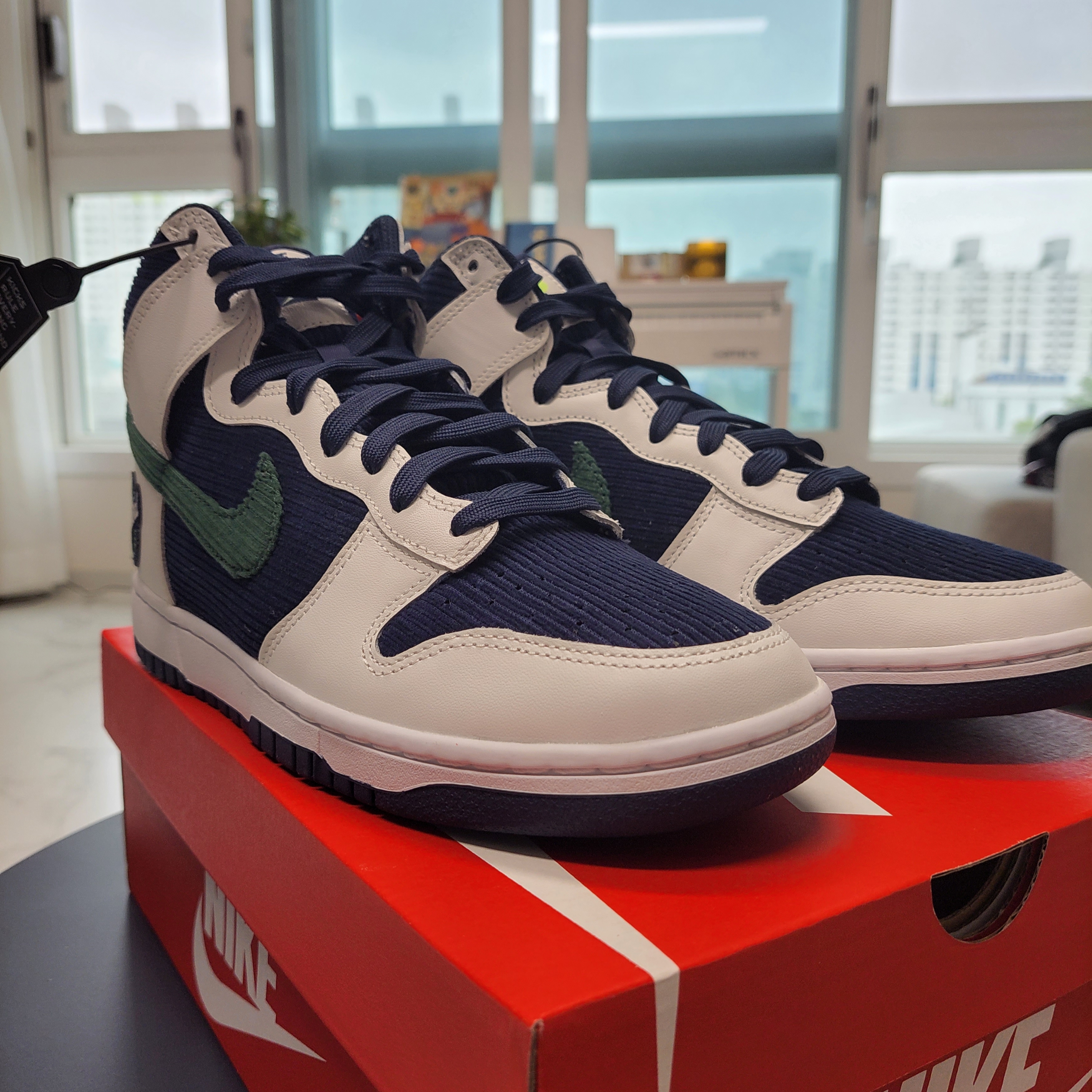 Nike Dunk High PRM EMB College Navy, Nike Air More Uptempo 96 Trading Cards 착용 스타일 - 1