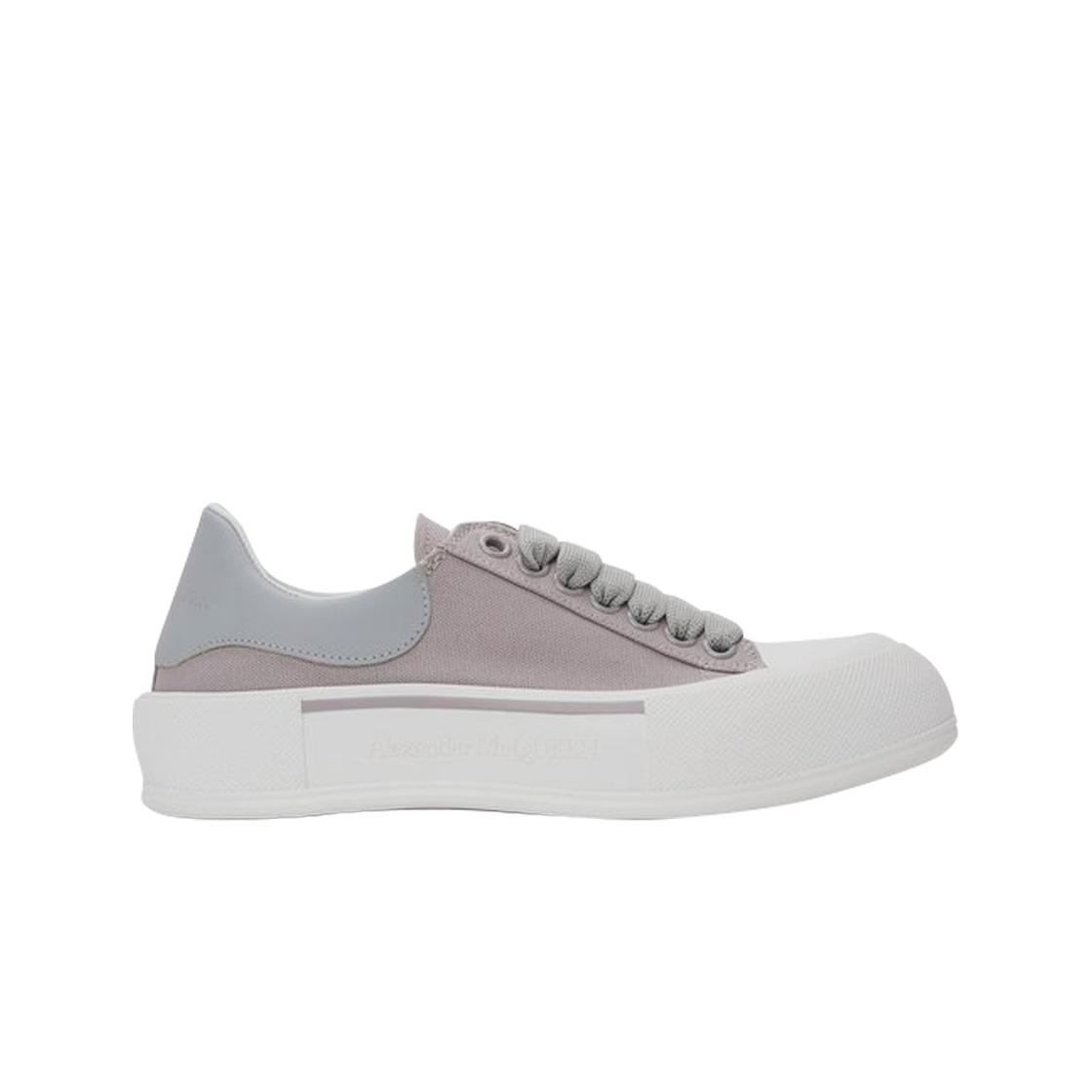 654594W4MVH1497 Alexander McQueen Deck Lace-Up Plimsoll Cool Grey Dove Grey