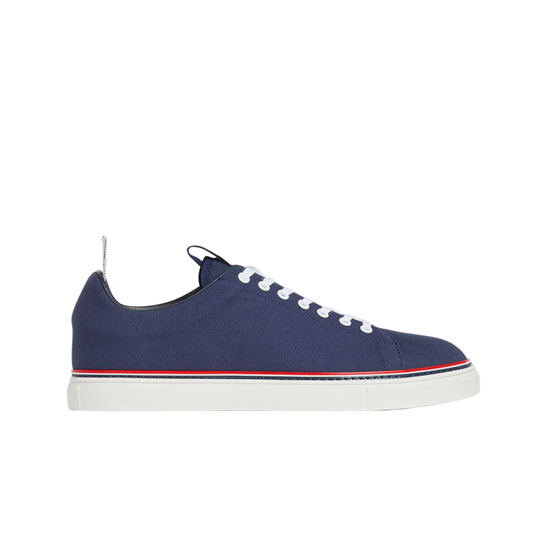 MFD219A-01588-415 Thom Browne Cotton Canvas Tennis Shoes Navy